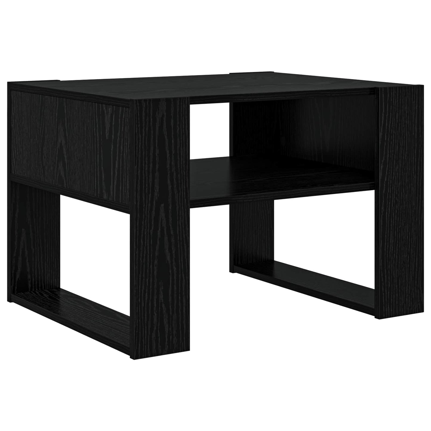 Sofabord med opbevaring Sort eg 66 x 53 x 45 cm Konstrueret træ