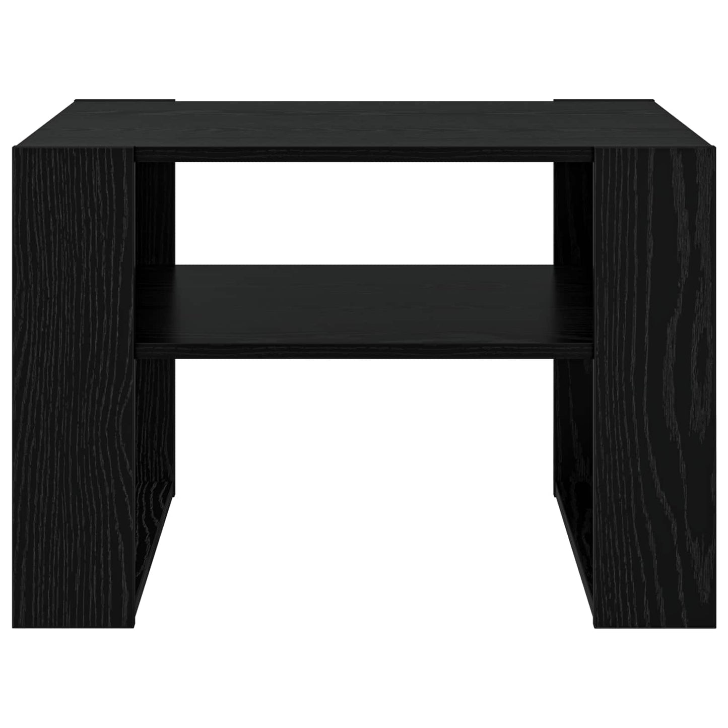 Sofabord med opbevaring Sort eg 66 x 53 x 45 cm Konstrueret træ