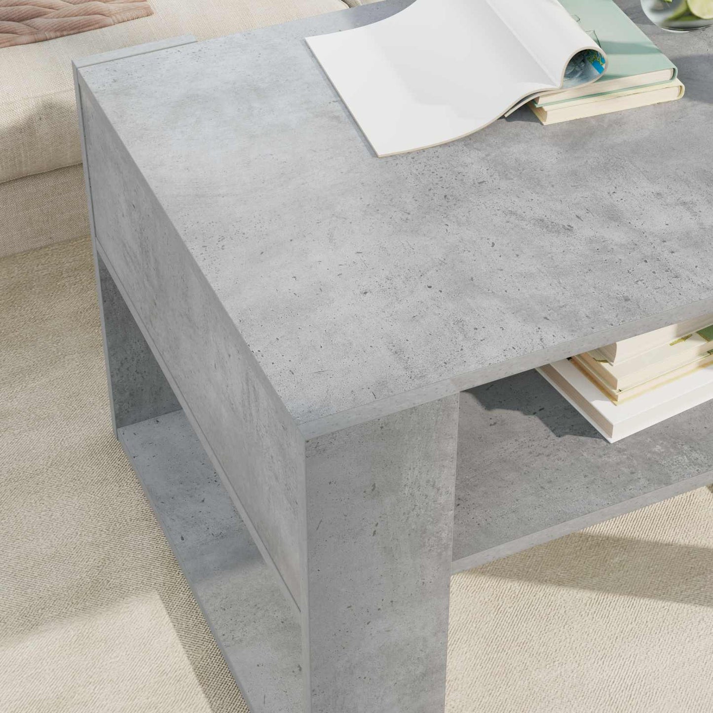 Sofabord Beton Grå 66 x 53 x 45 cm Konstrueret træ