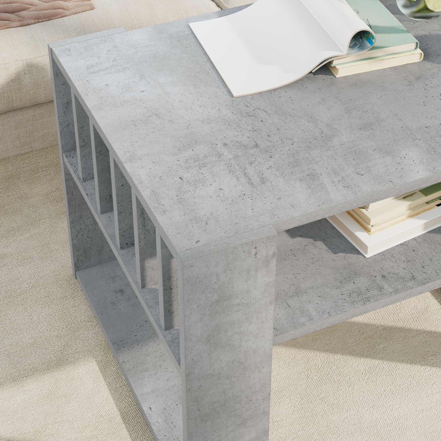 Sofabord Beton Grå 66 x 49,5 x 45 cm Konstrueret træ