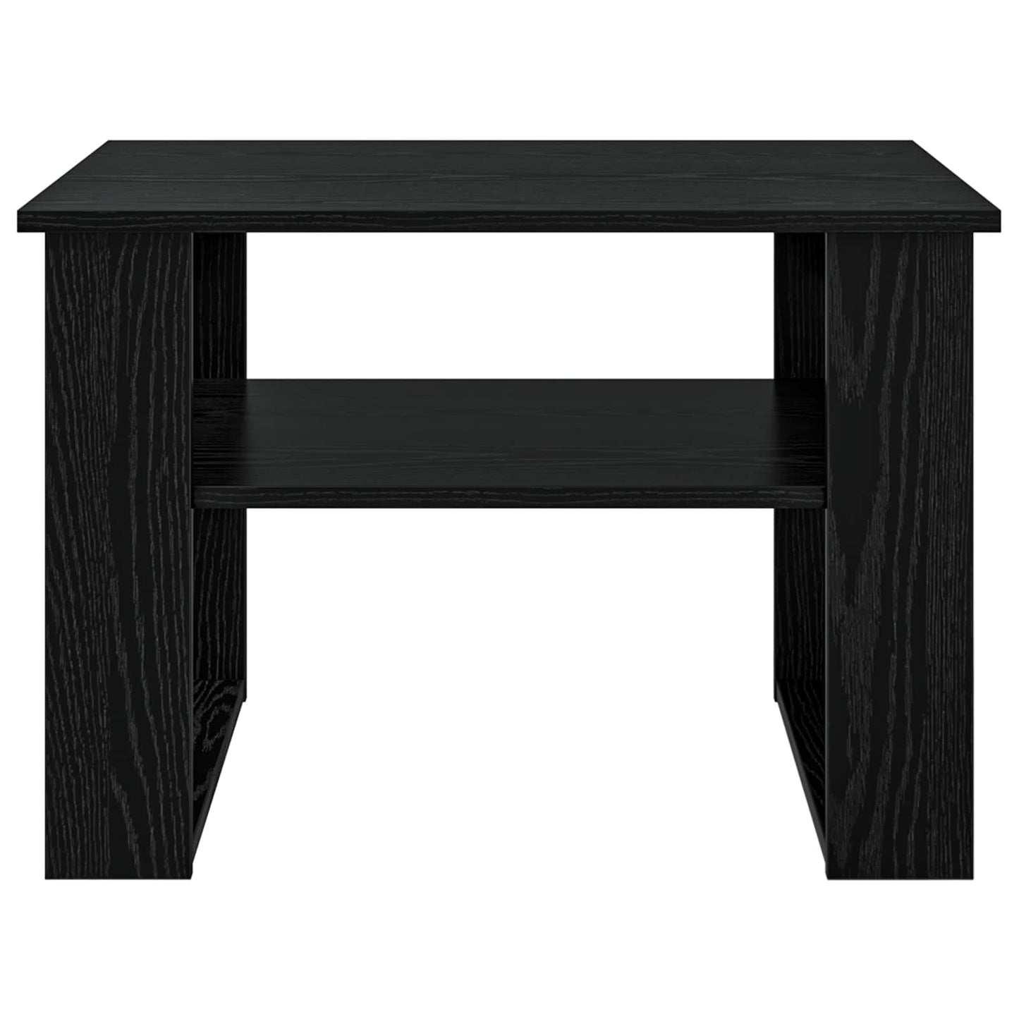 Sofabord med opbevaring Sort eg 64 x 54 x 44 cm Konstrueret træ