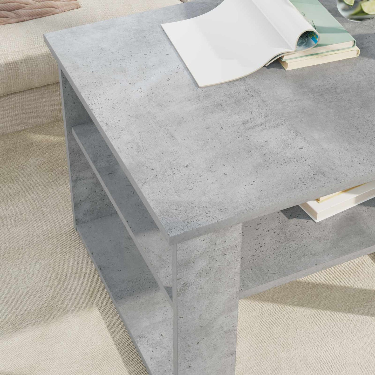 Sofabord Beton Grå 64 x 54 x 44 cm Konstrueret træ