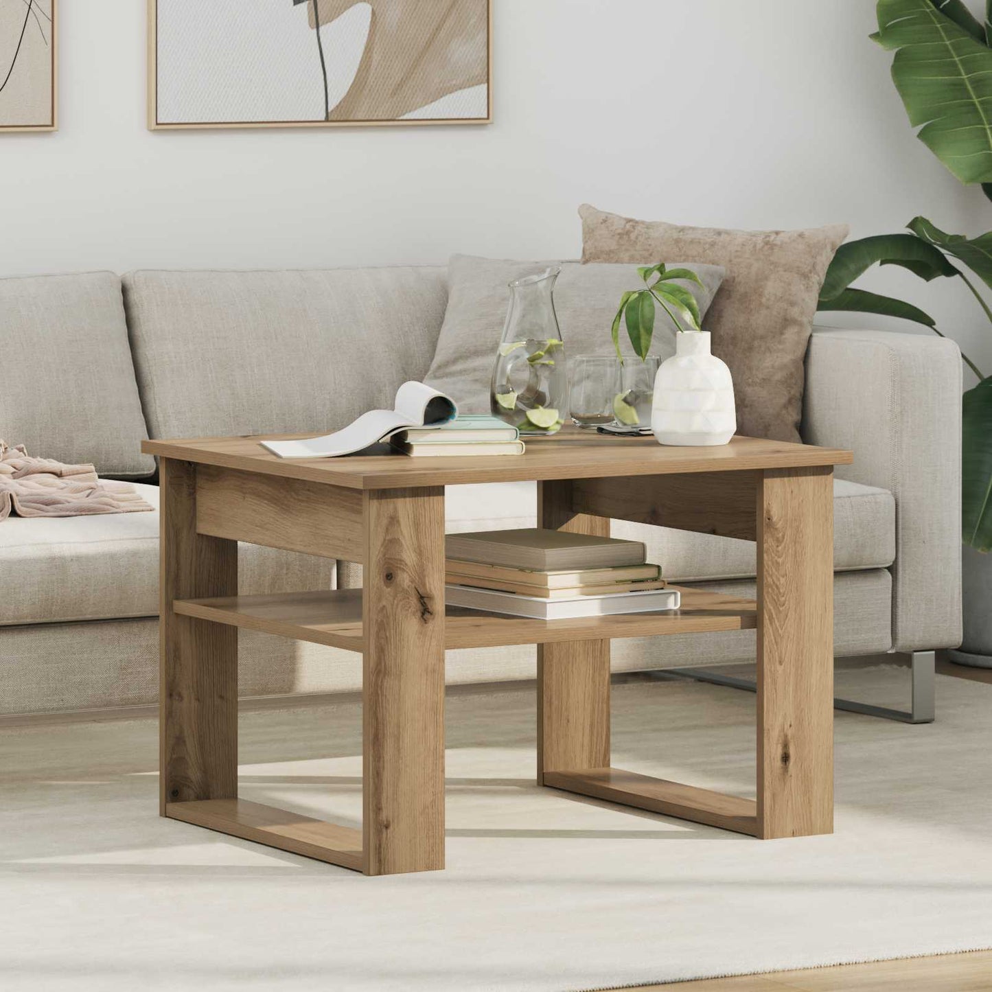 Sofabord Artisan Egetræ 64 x 54 x 44 cm Konstrueret træ