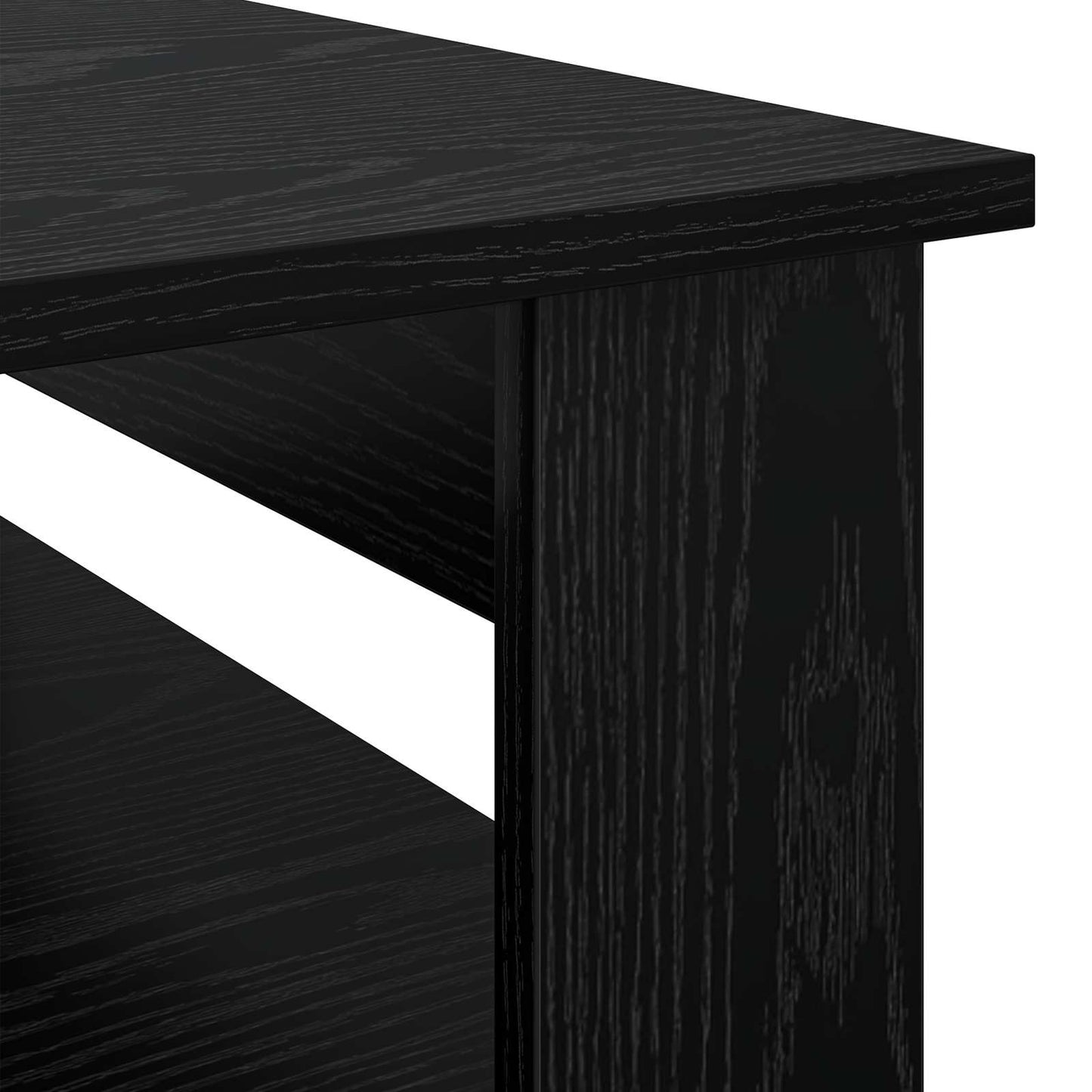 Sofabord med opbevaring Sort eg 96 x 54 x 44 cm Konstrueret træ