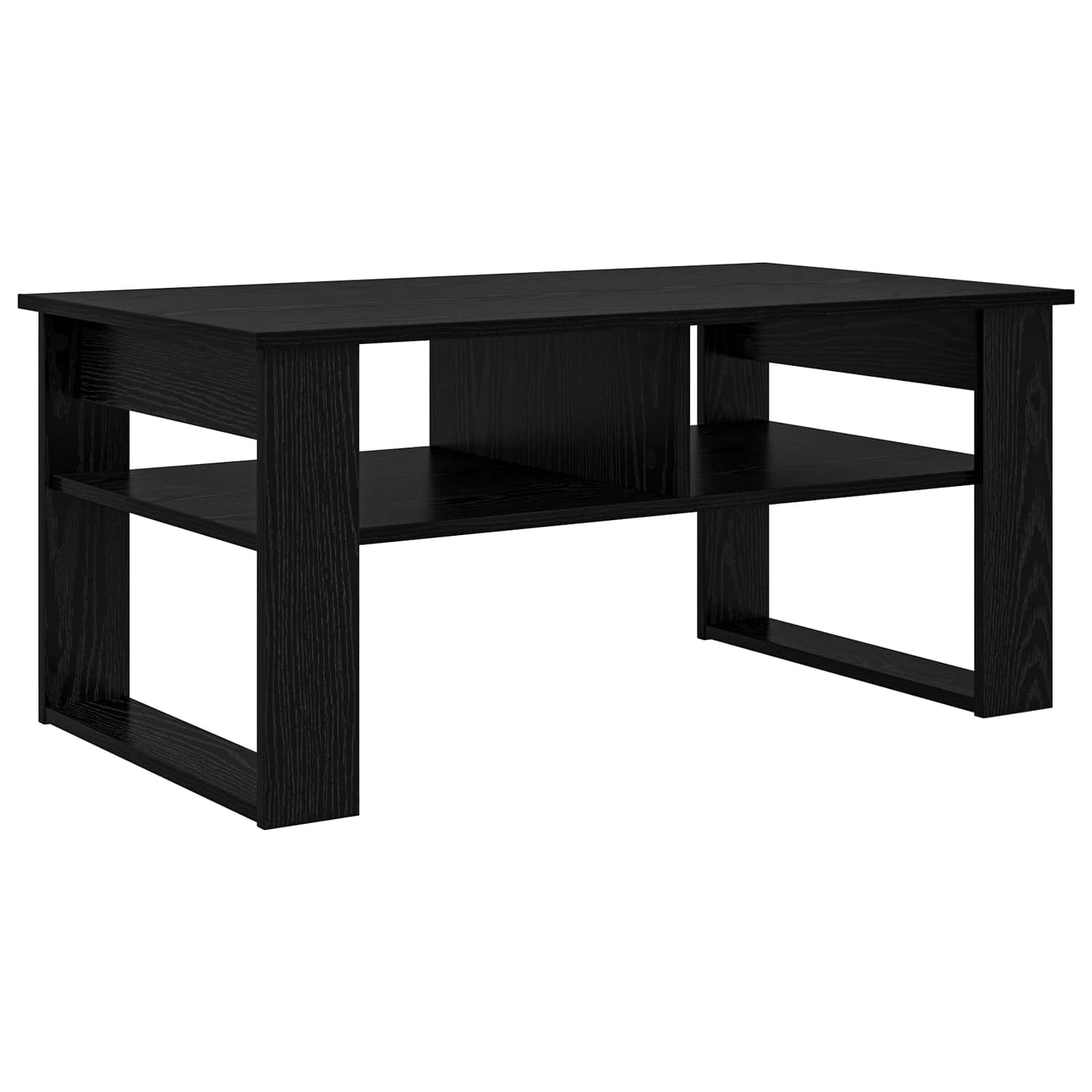 Sofabord med opbevaring Sort eg 96 x 54 x 44 cm Konstrueret træ