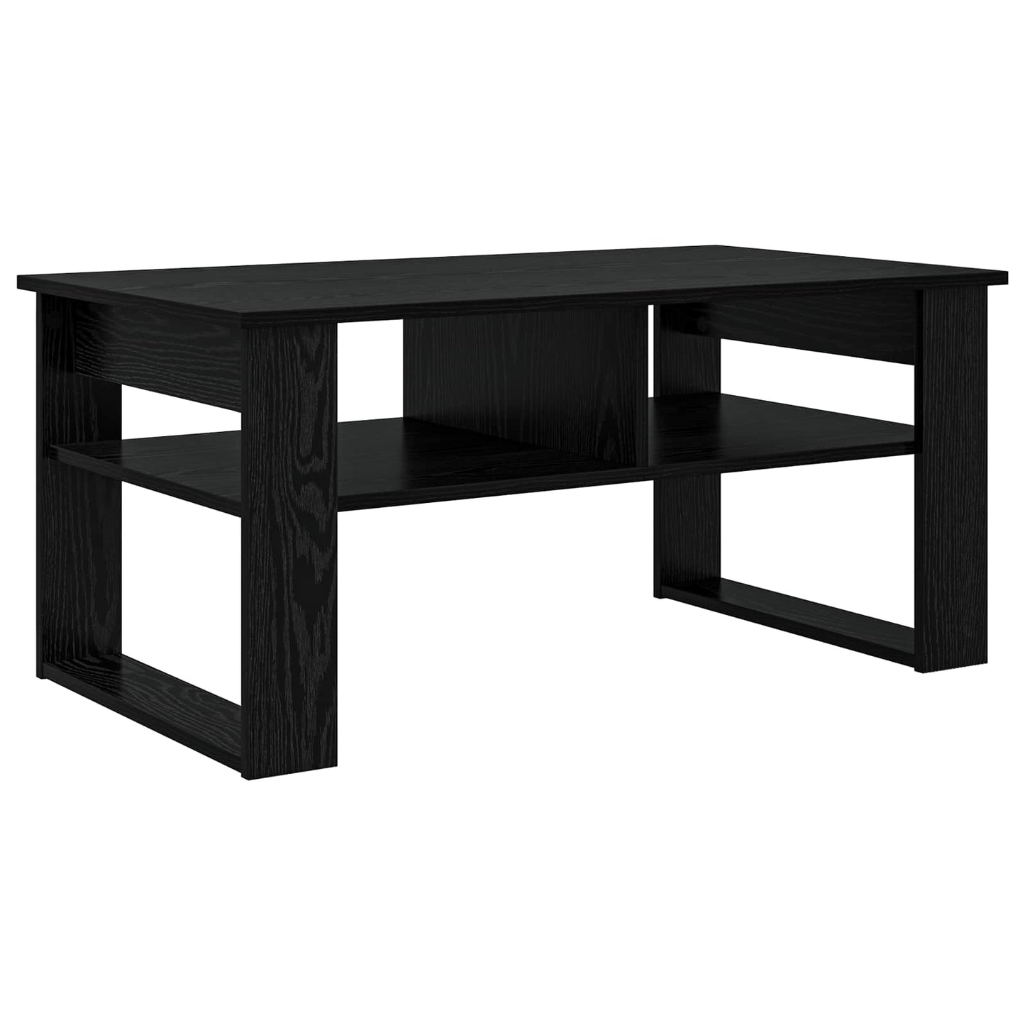Sofabord med opbevaring Sort eg 96 x 54 x 44 cm Konstrueret træ