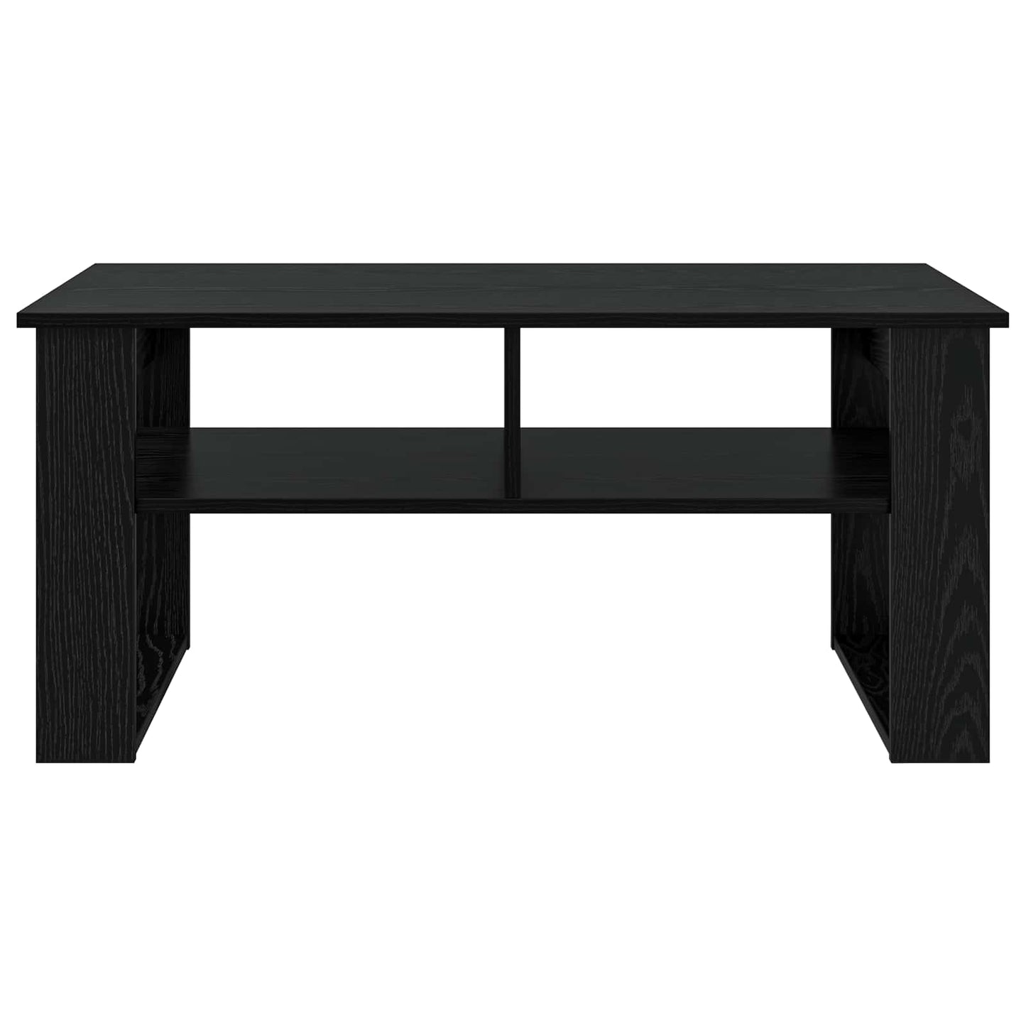 Sofabord med opbevaring Sort eg 96 x 54 x 44 cm Konstrueret træ