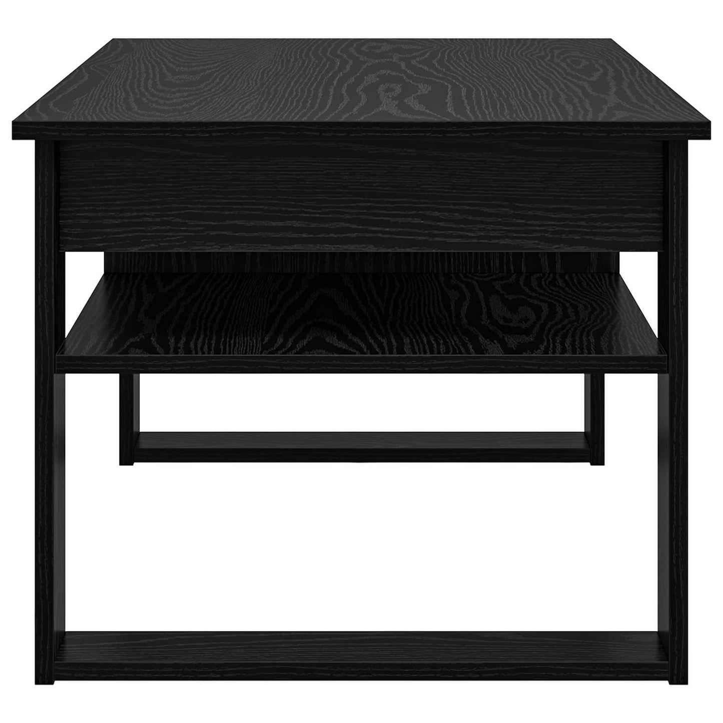 Sofabord med opbevaring Sort eg 96 x 54 x 44 cm Konstrueret træ