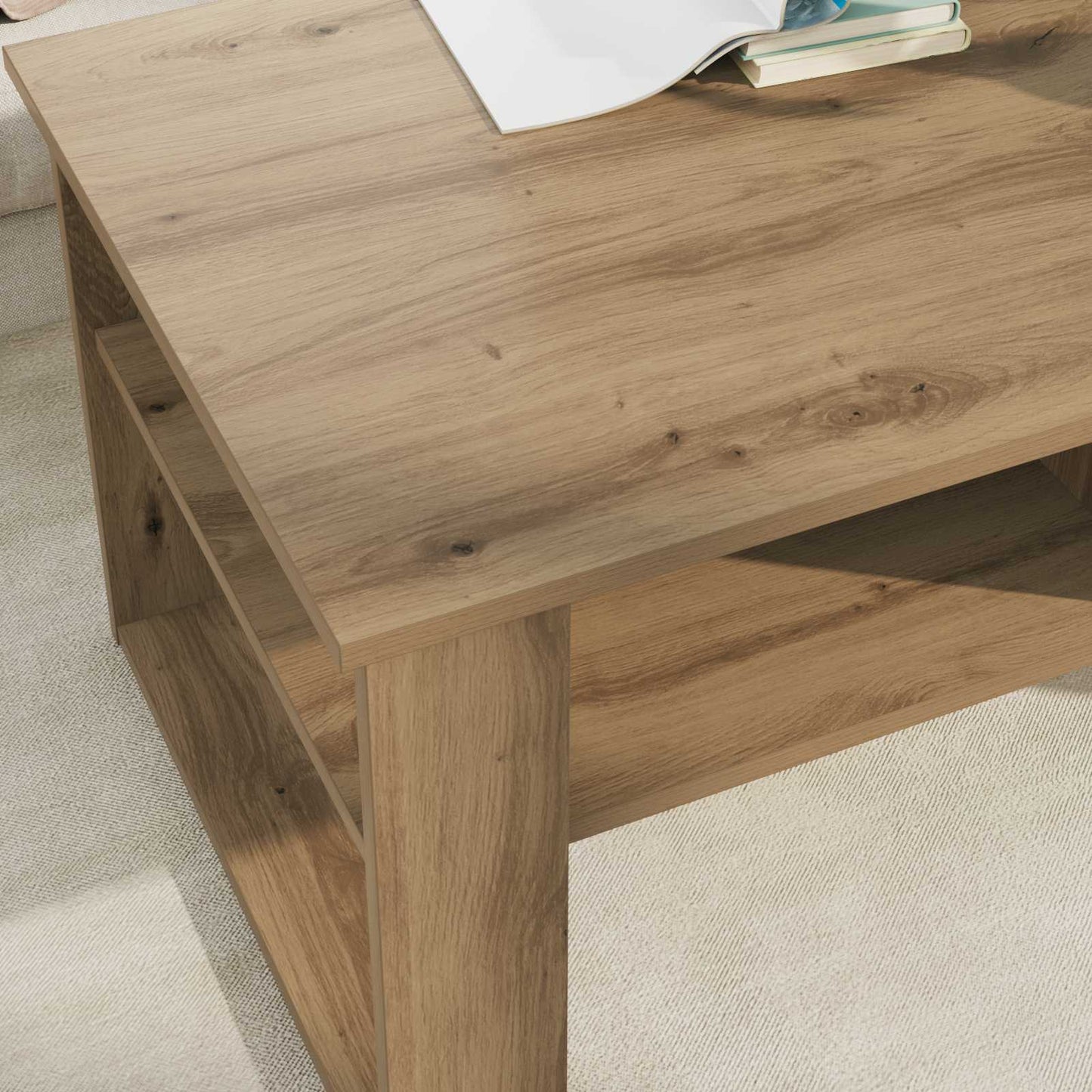 Sofabord Artisan Egetræ 96 x 54 x 44 cm Konstrueret træ