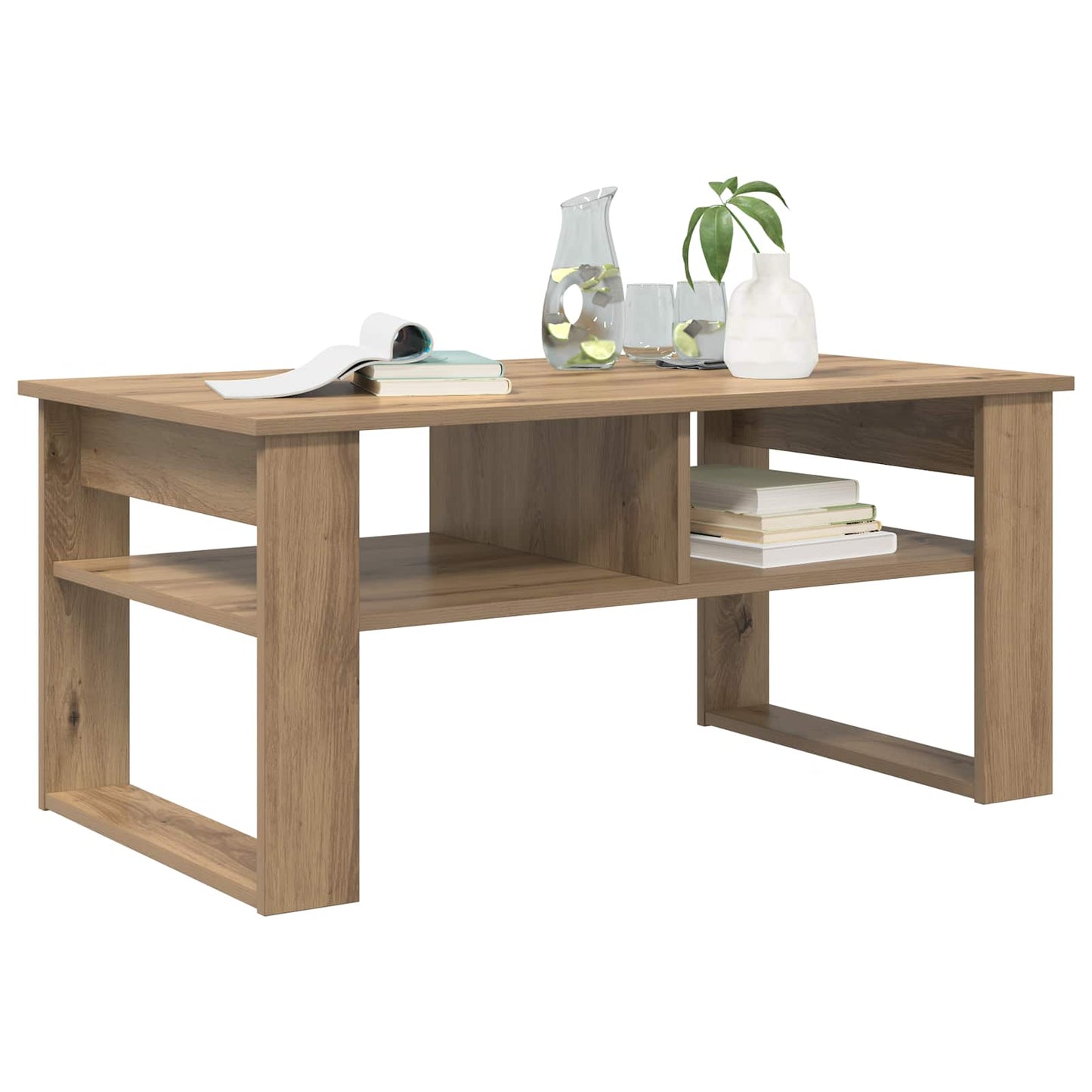 Sofabord Artisan Egetræ 96 x 54 x 44 cm Konstrueret træ
