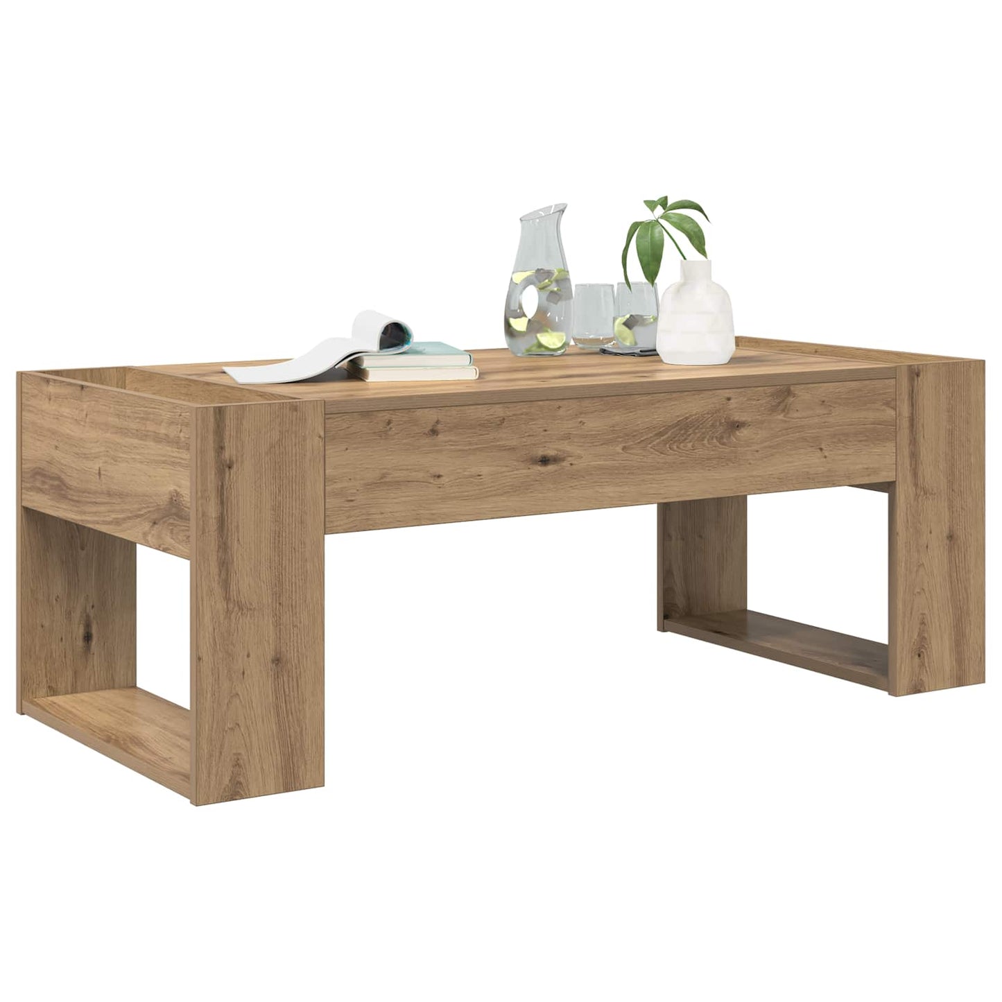 Sofabord Artisan Egetræ 110 x 50 x 41 cm Konstrueret træ