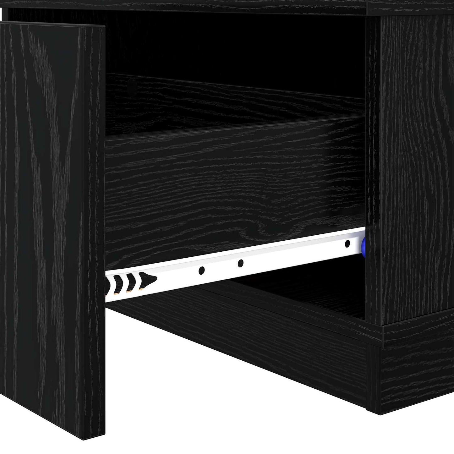Sofabord med skuffe Sort eg 95 x 55 x 31 cm Konstrueret træ