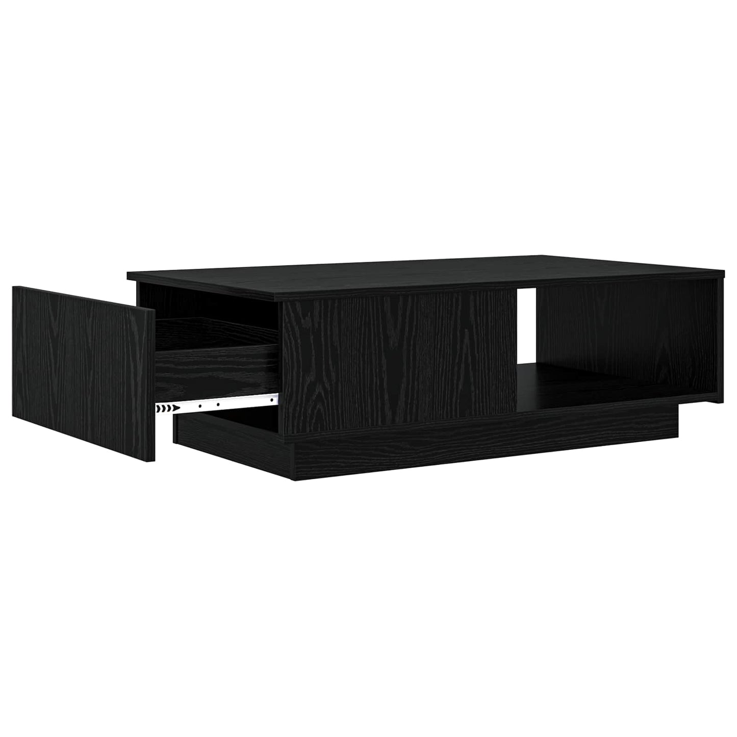Sofabord med skuffe Sort eg 95 x 55 x 31 cm Konstrueret træ