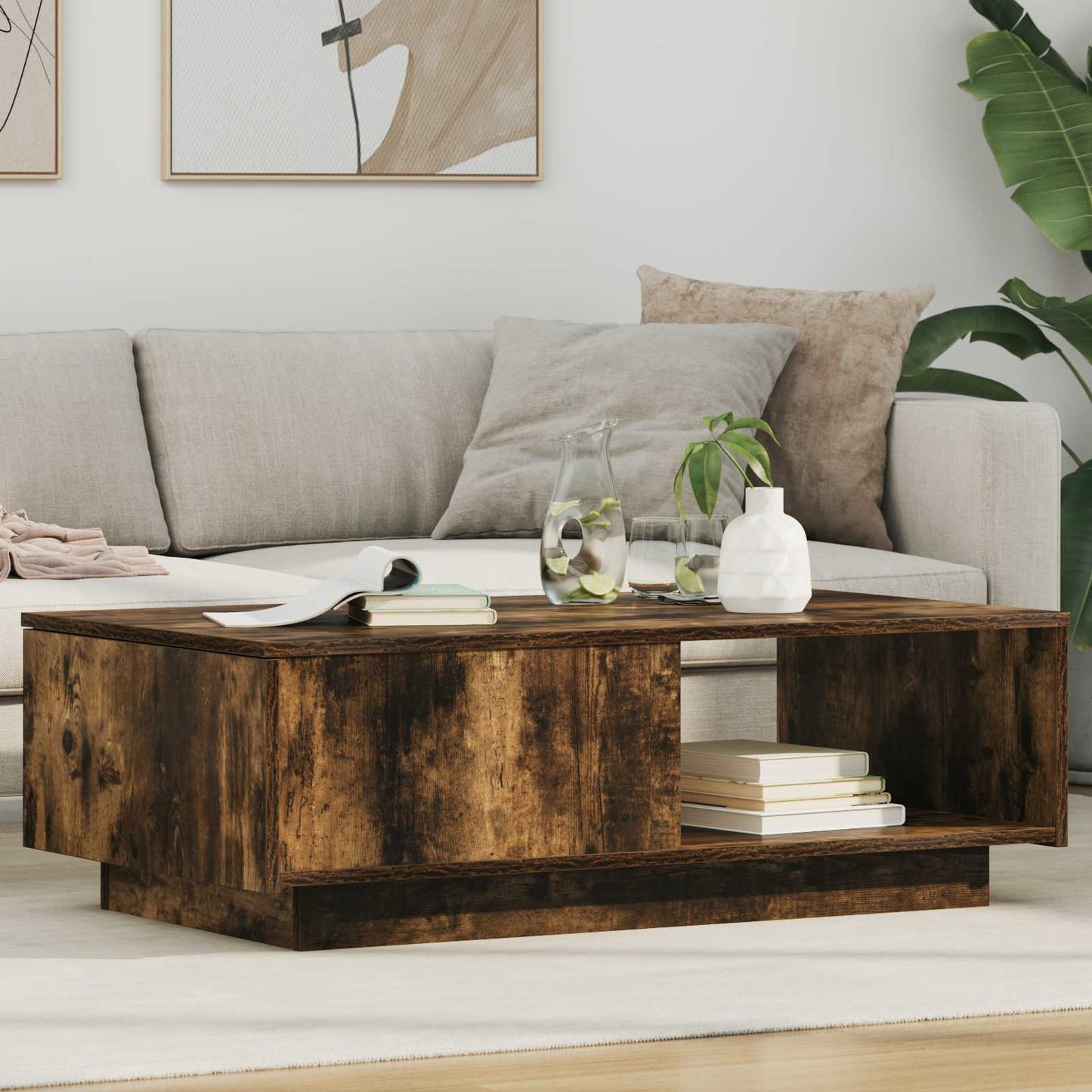 Sofabord Røget eg 95 x 55 x 31 cm Konstrueret træ