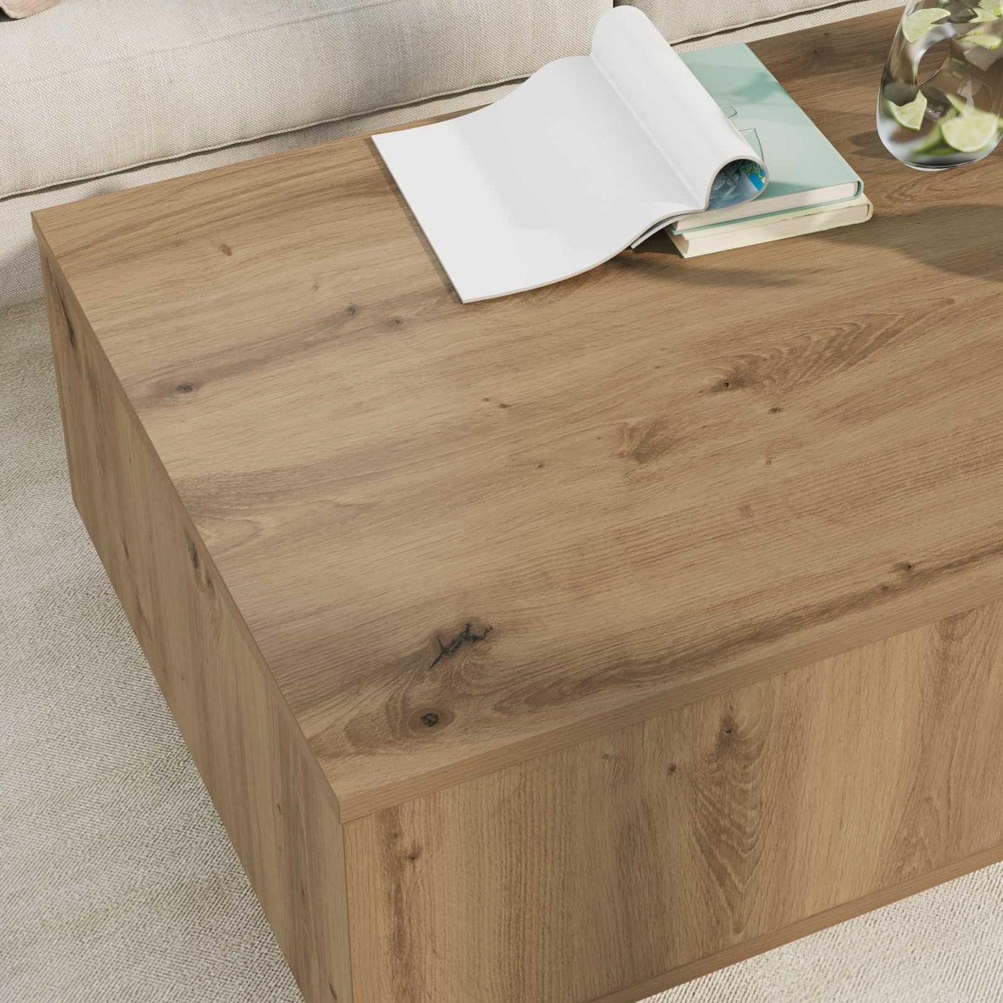Sofabord Artisan Egetræ 95 x 55 x 31 cm Konstrueret træ