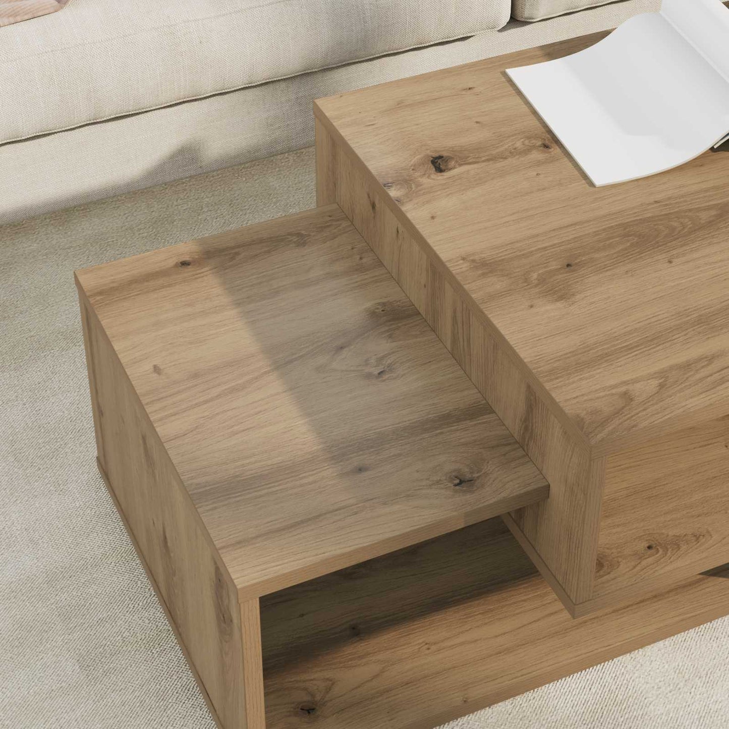 Sofabord Artisan Egetræ 105 x 50 x 32,5 cm Konstrueret træ
