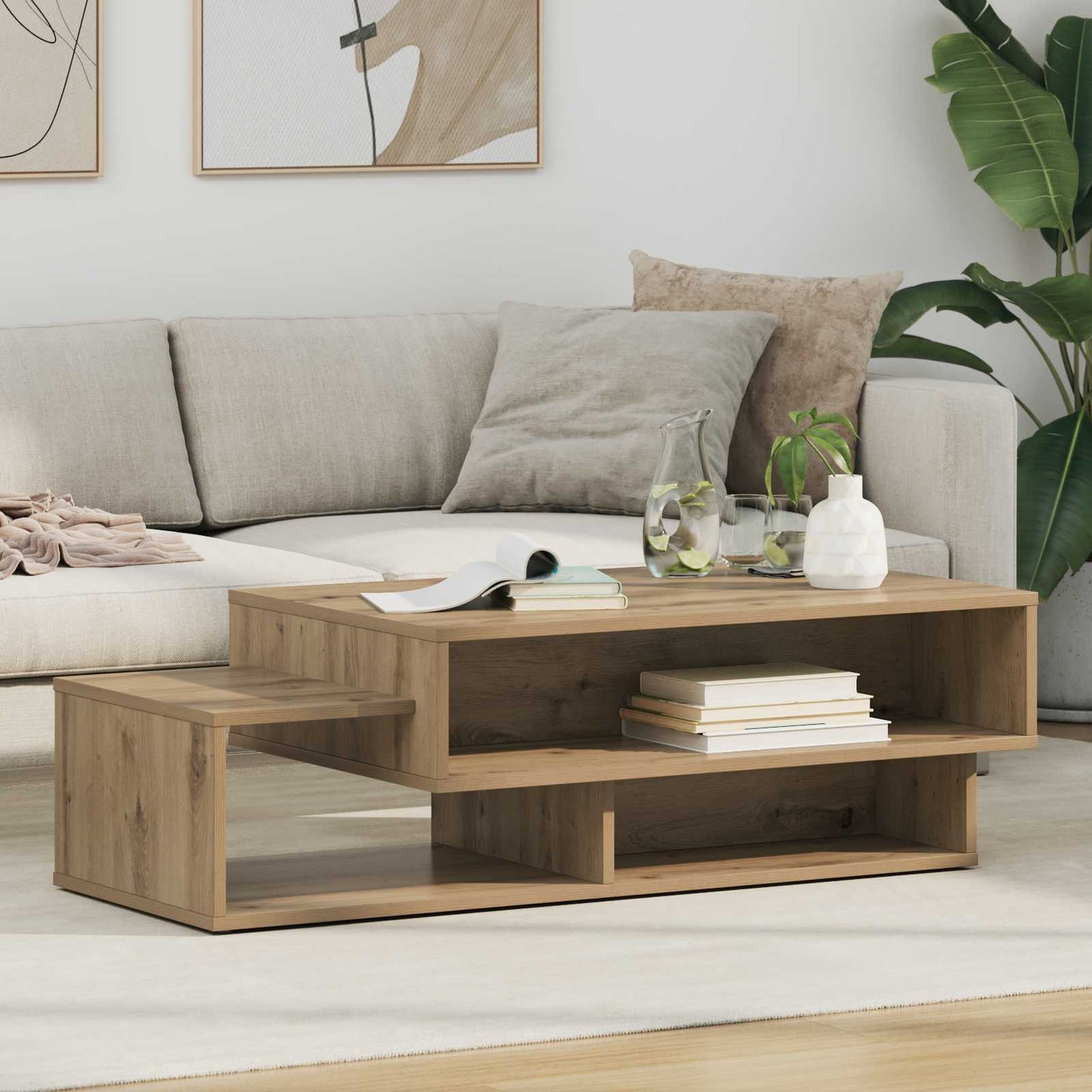 Sofabord Artisan Egetræ 105 x 50 x 32,5 cm Konstrueret træ