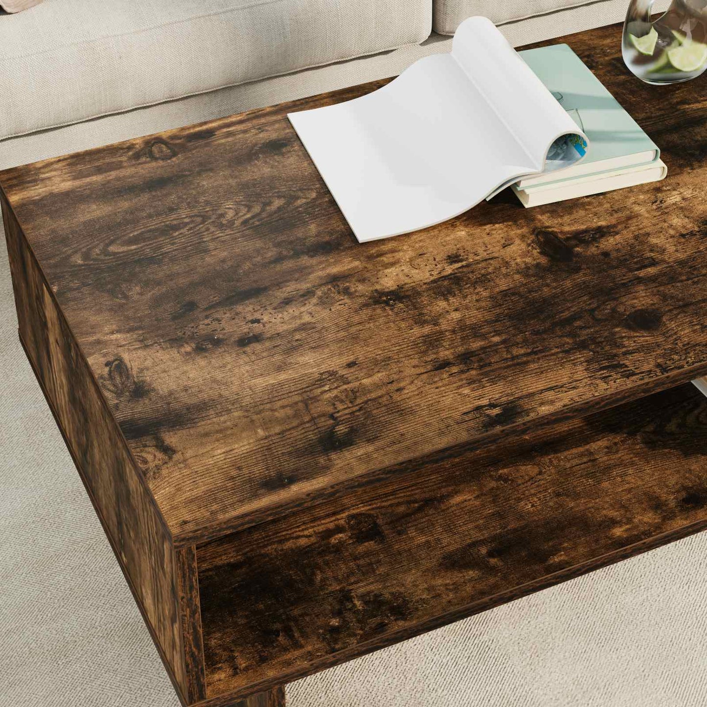 Sofabord Røget eg 100 x 46 x 35 cm Konstrueret træ