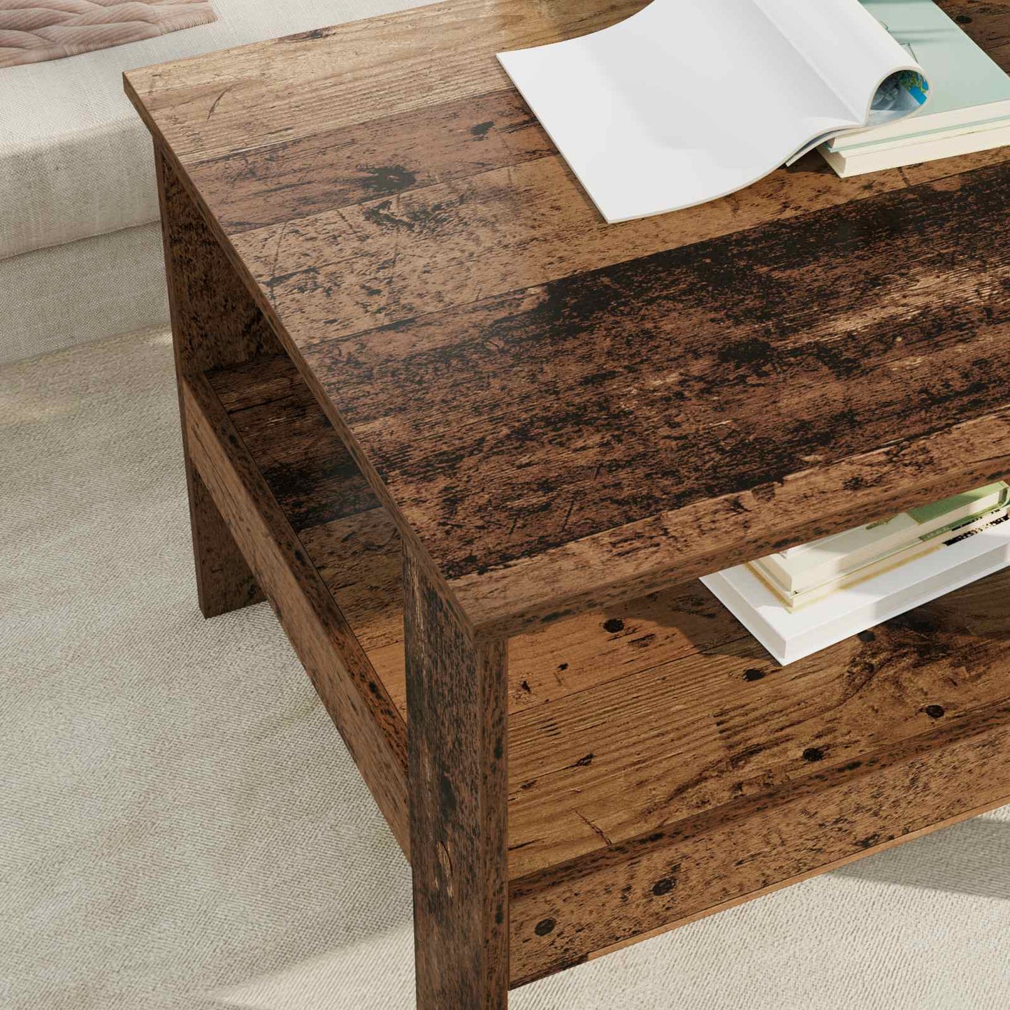 Sofabord Gammelt træ 57 x 55 x 45 cm Konstrueret træ