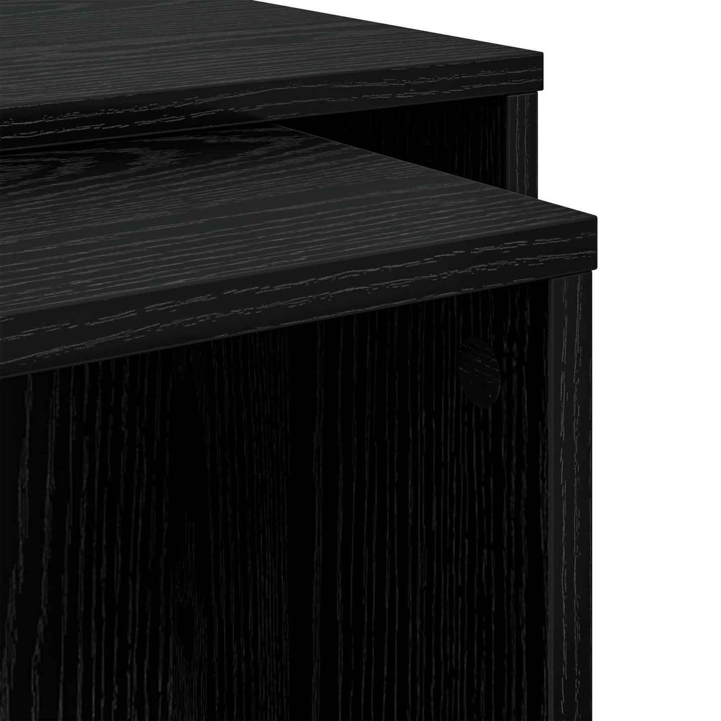 Kaffebord Sæt 2 pcs Sort eg Konstrueret træ