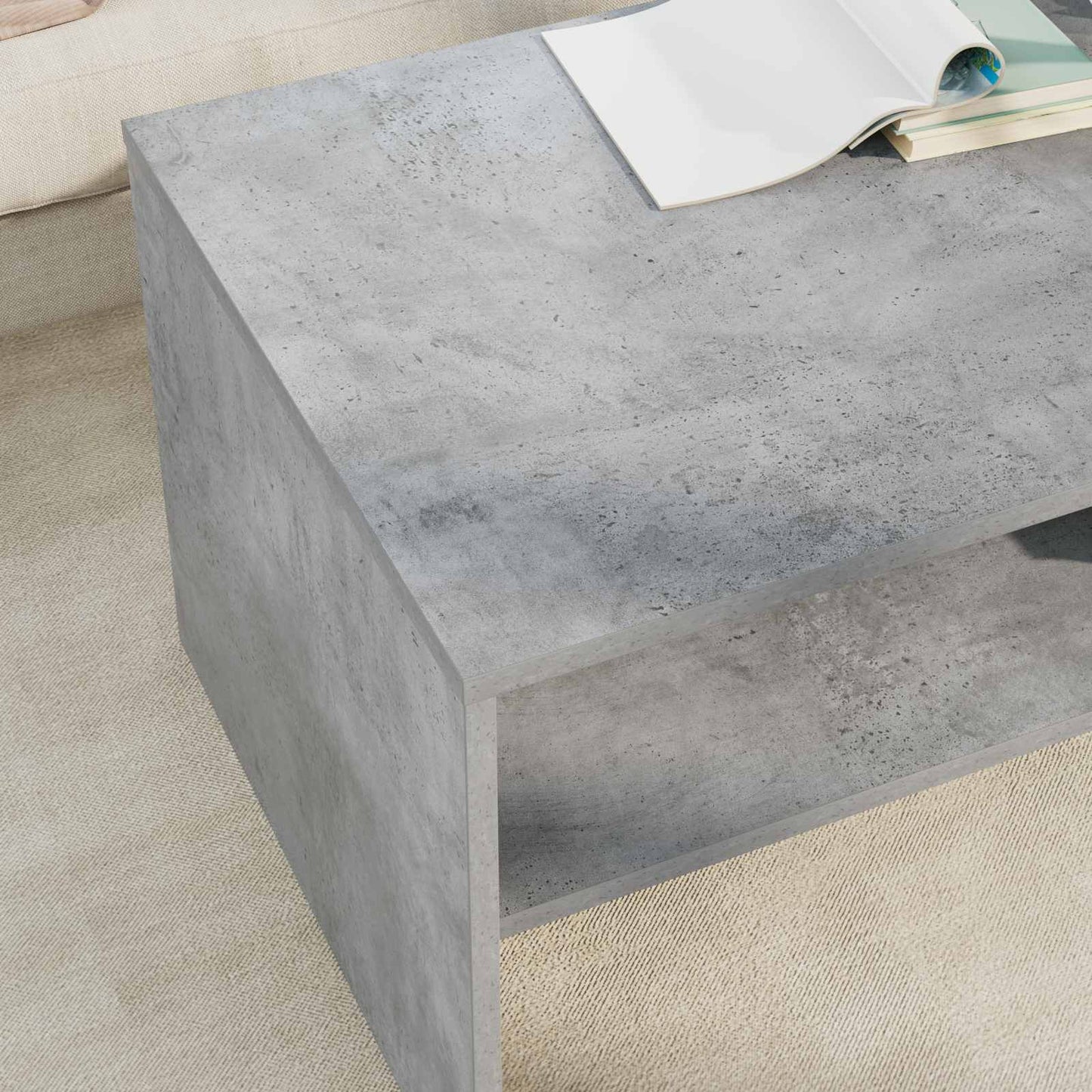 Sofabord Beton Grå 100 x 50 x 40 cm Konstrueret træ