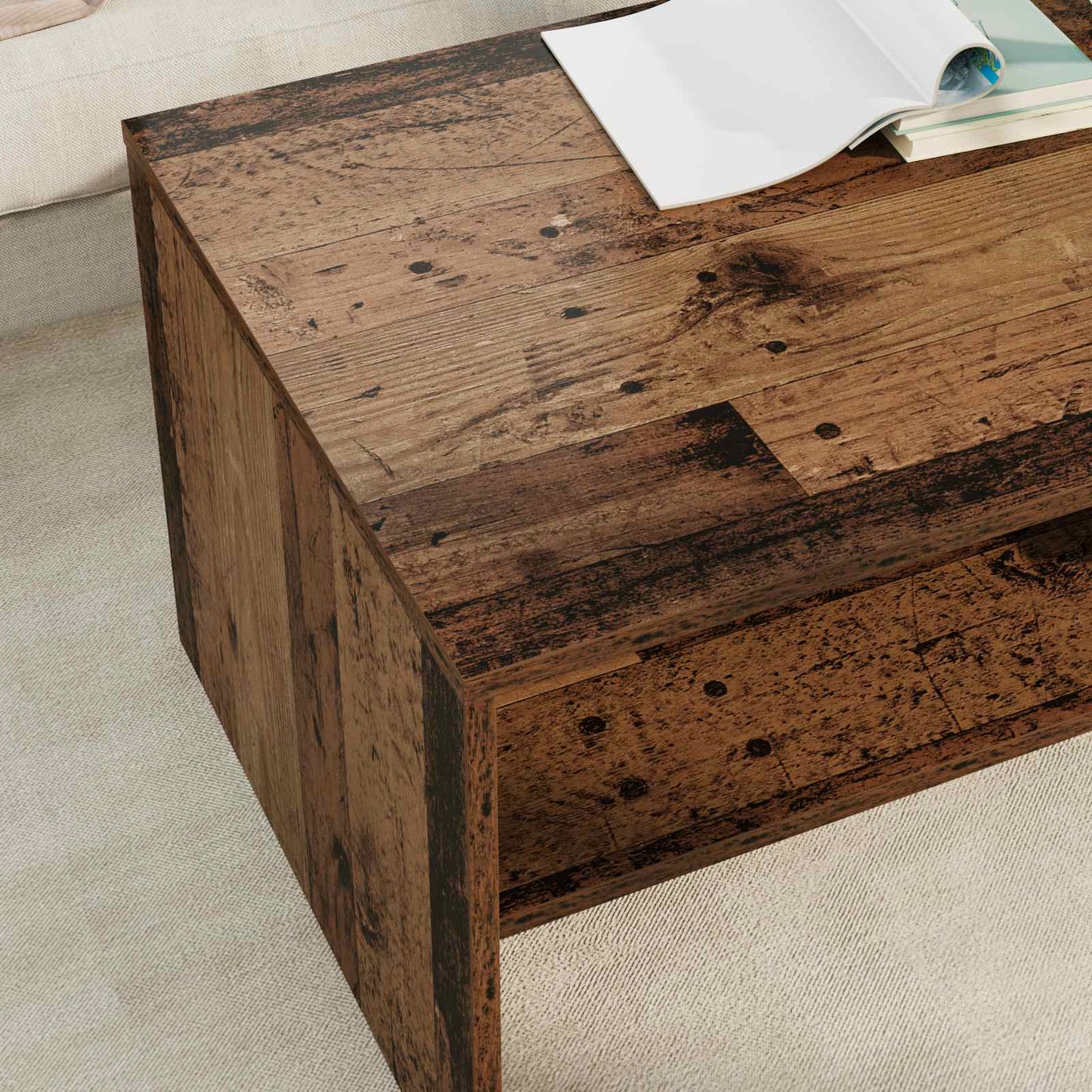 Sofabord Gammelt træ 100 x 50 x 40 cm Konstrueret træ