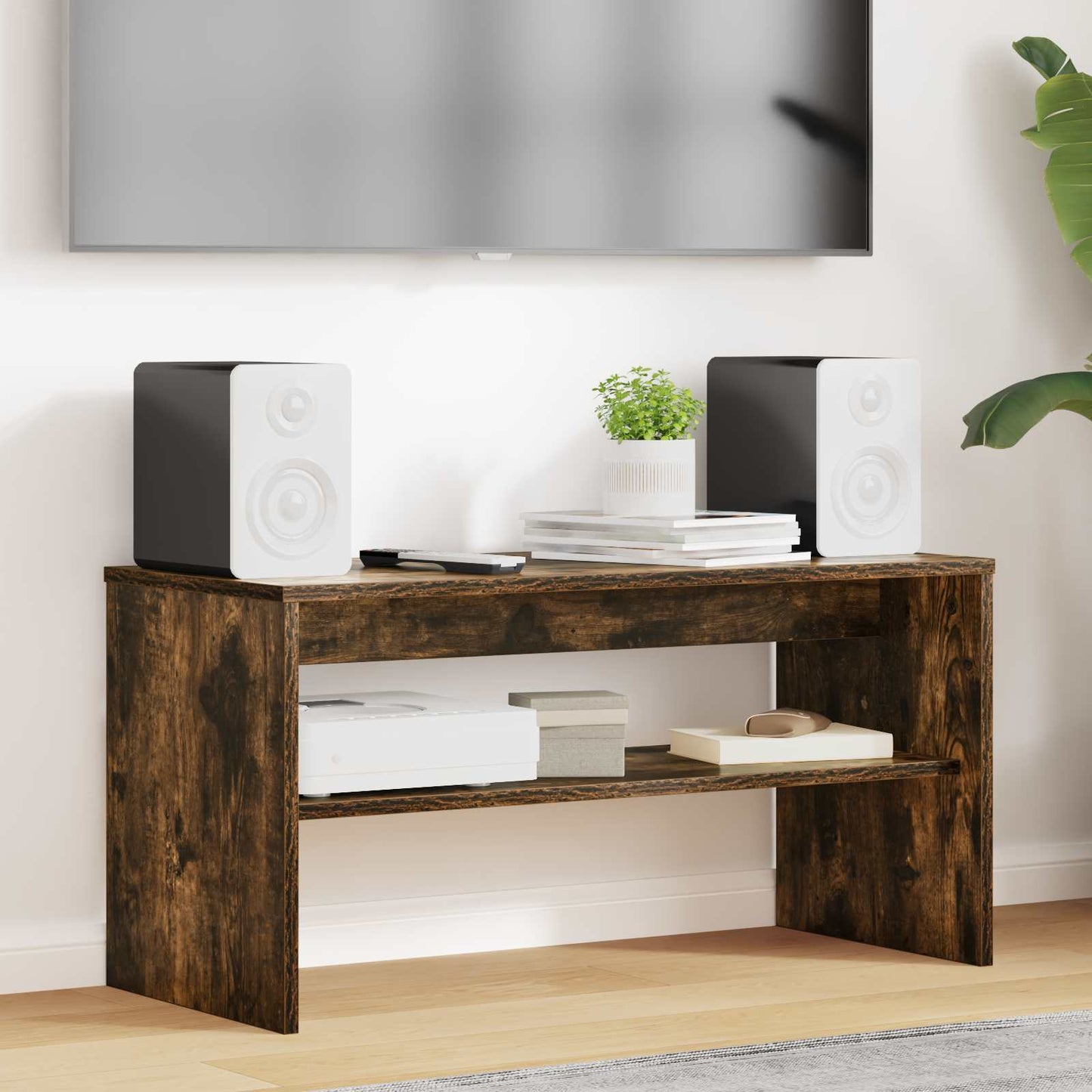 TV-skab Røget eg 80 x 35 x 40 cm Konstrueret træ