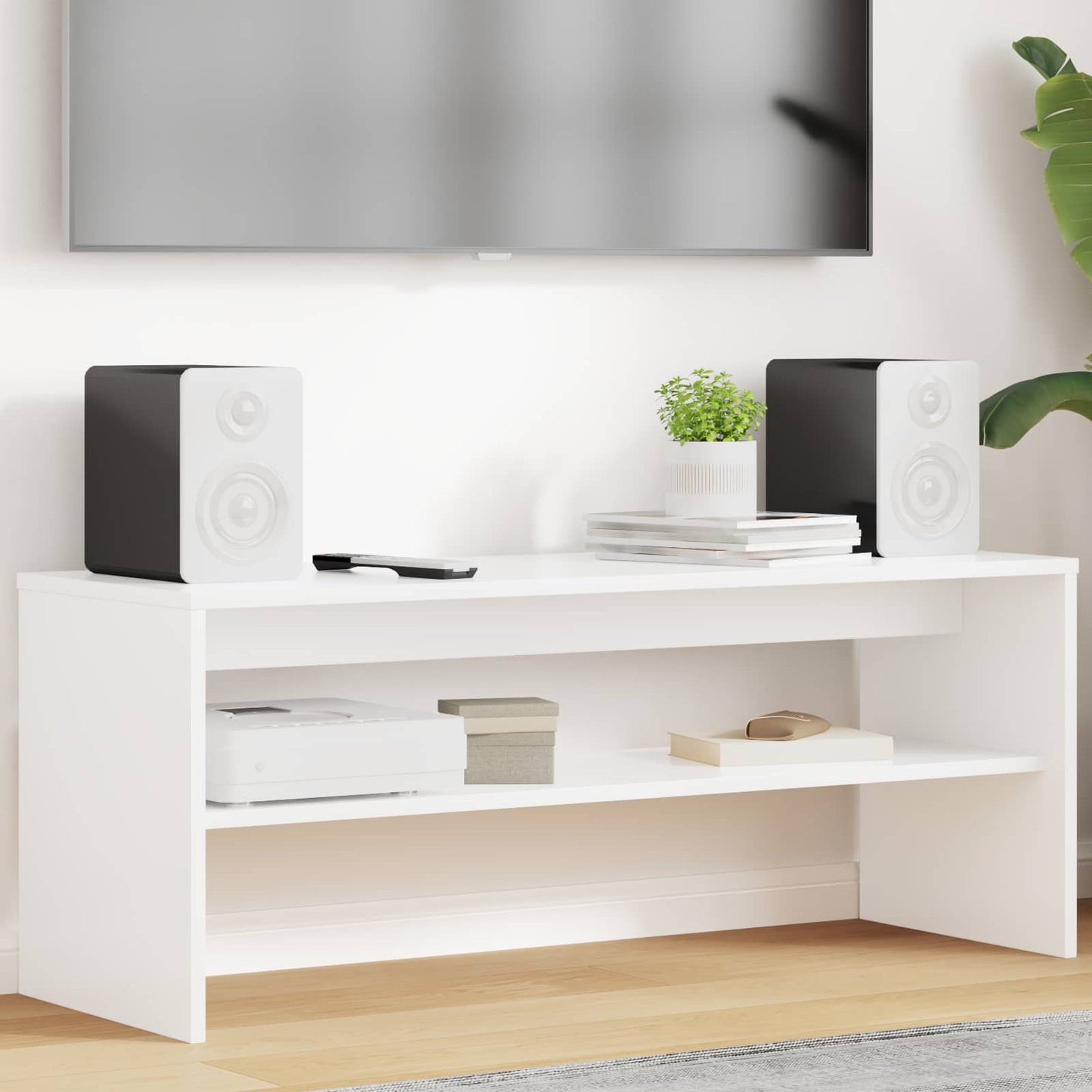 TV-skab Hvid 100 x 35 x 40 cm Konstrueret træ