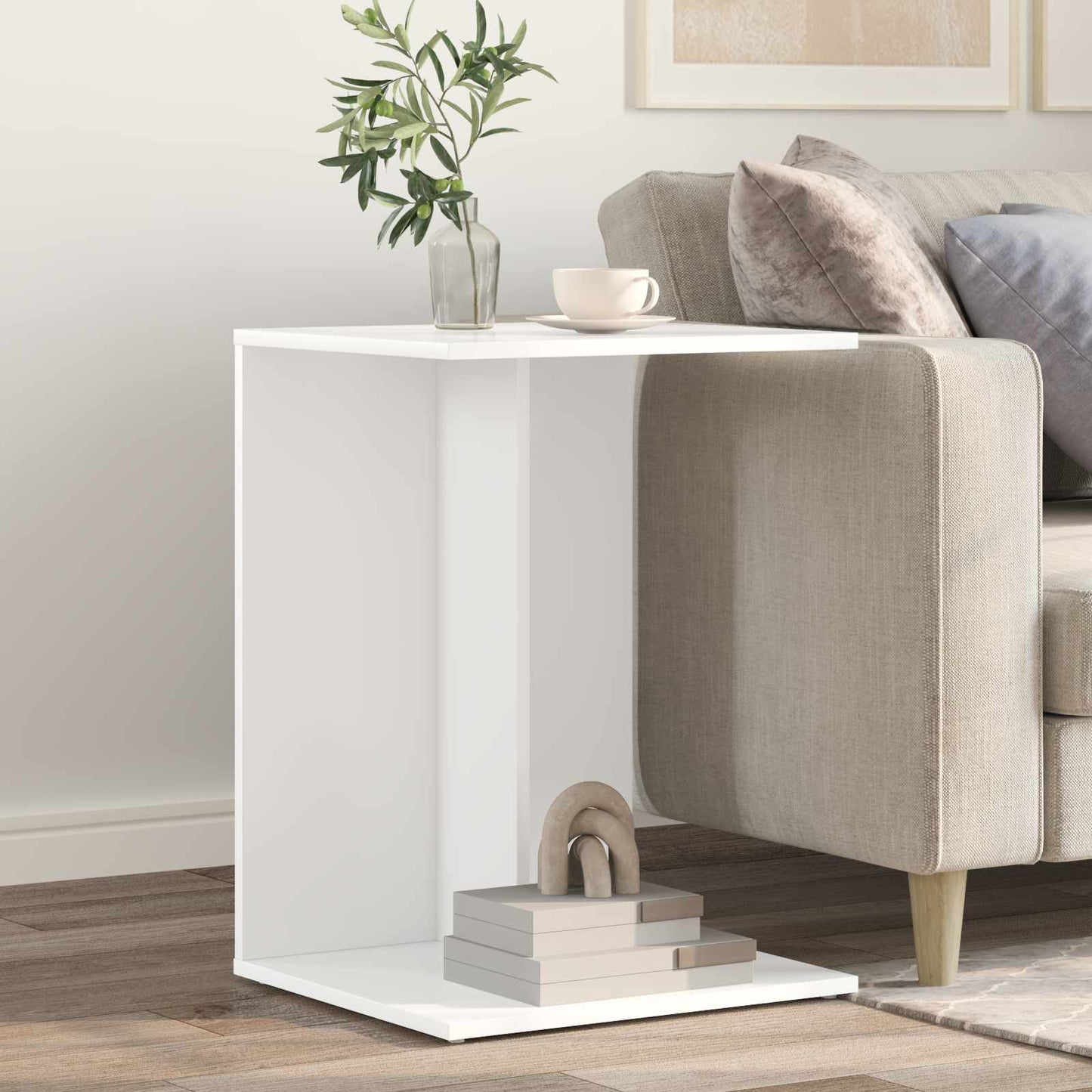 Sidebord Hvid 45 x 40 x 62,5 cm Konstrueret træ