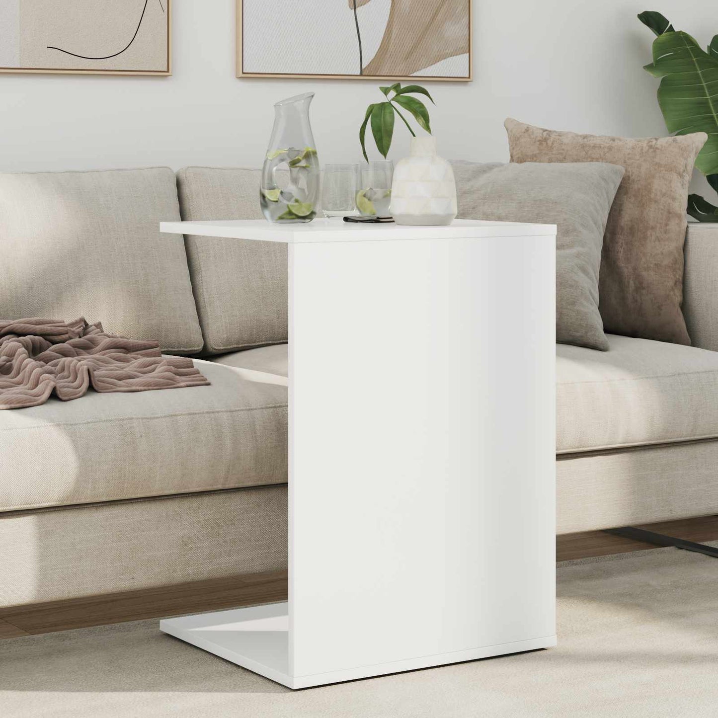 Sidebord Hvid 45 x 40 x 62,5 cm Konstrueret træ