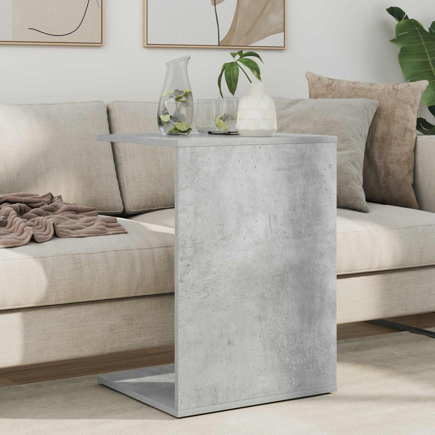Sidebord Beton Grå 45 x 40 x 62,5 cm Konstrueret træ