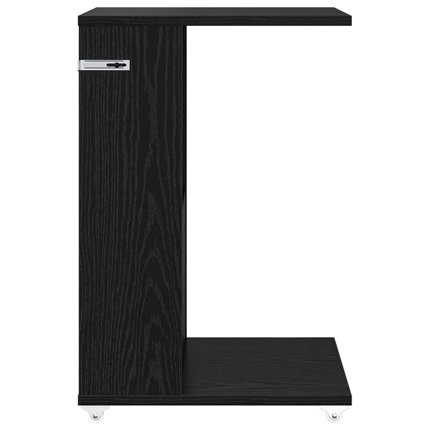 Sidebord med hjul Sort eg 40 x 35 x 60 cm Konstrueret træ