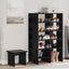 Sko skab med hylde med opbevaring 2 pcs Sort eg Konstrueret træ