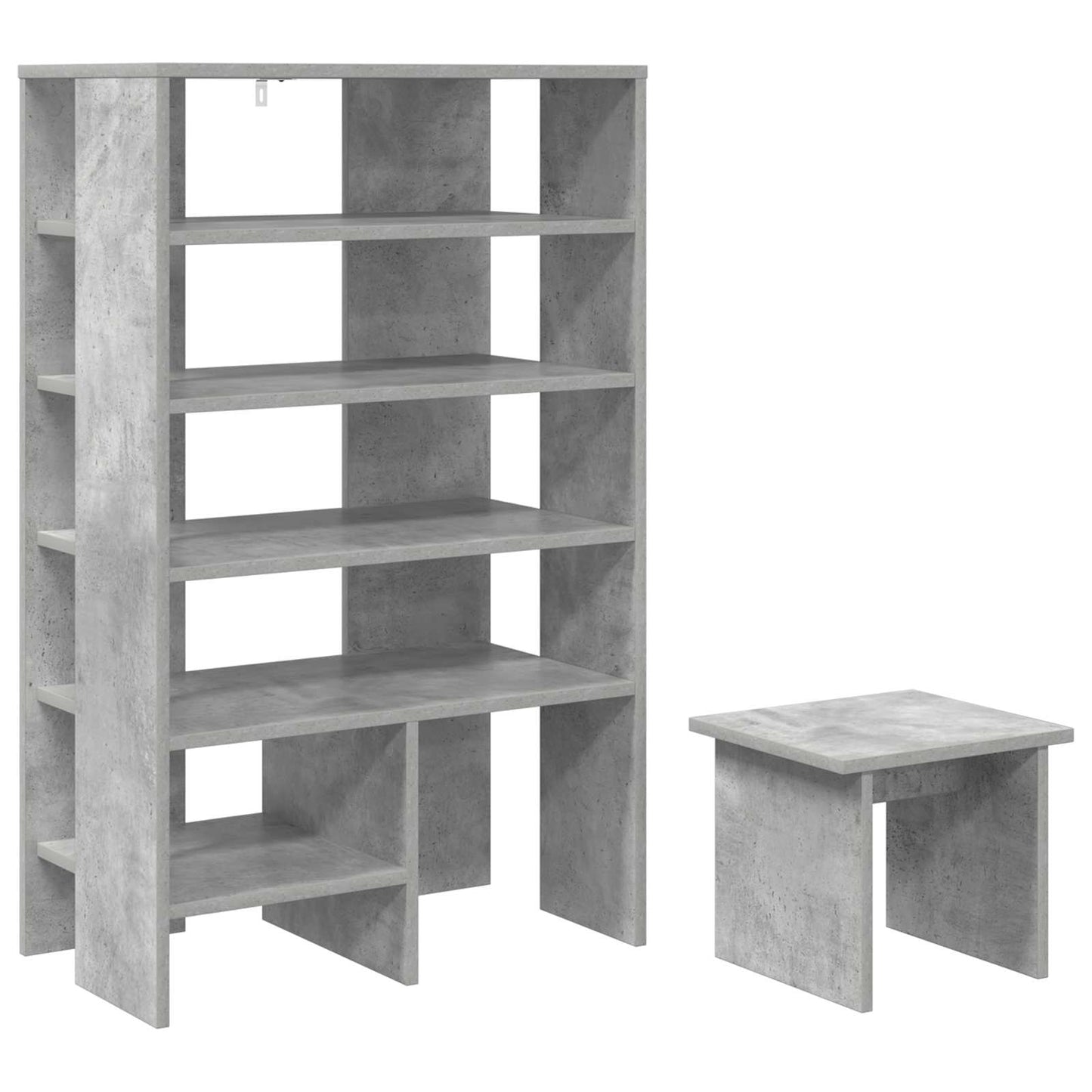 Sko skab med hylde 2 pcs Beton Grå Konstrueret træ