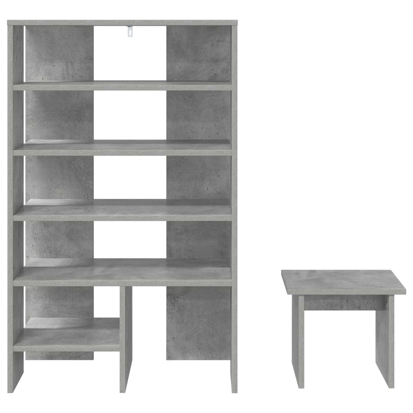 Sko skab med hylde 2 pcs Beton Grå Konstrueret træ