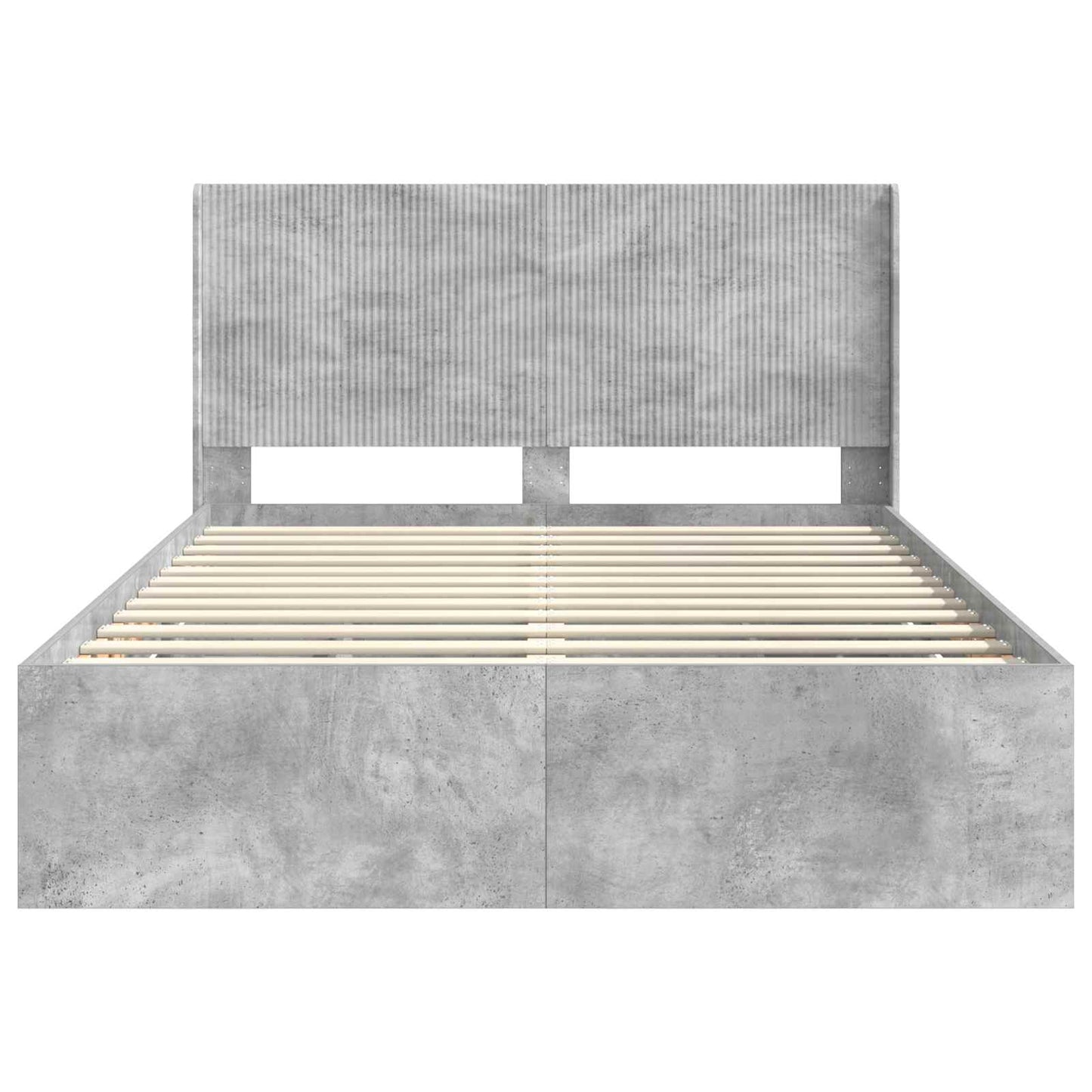 Sengestel med opbevaring og hovedgærde Betongrå 135 x 190 cm