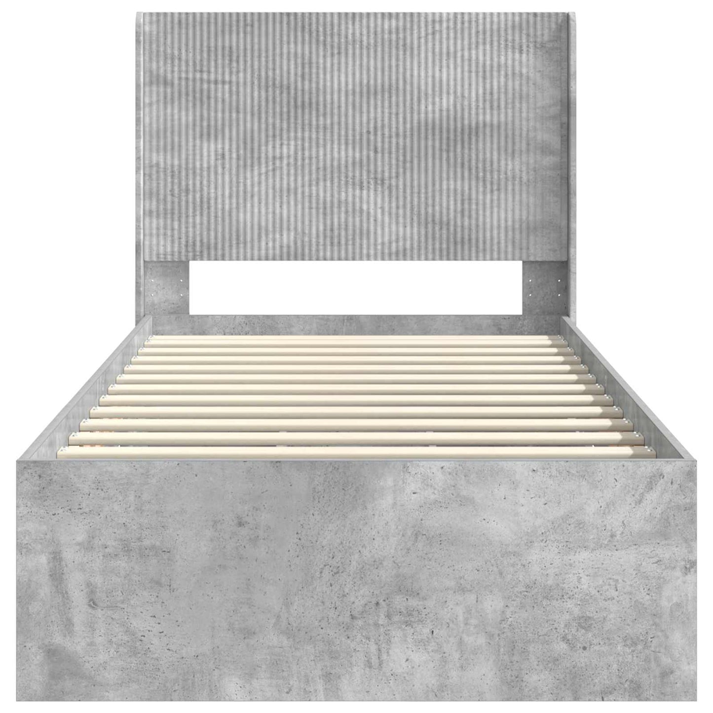 Sengestel med opbevaring og hovedgærde Betongrå 90 x 200 cm
