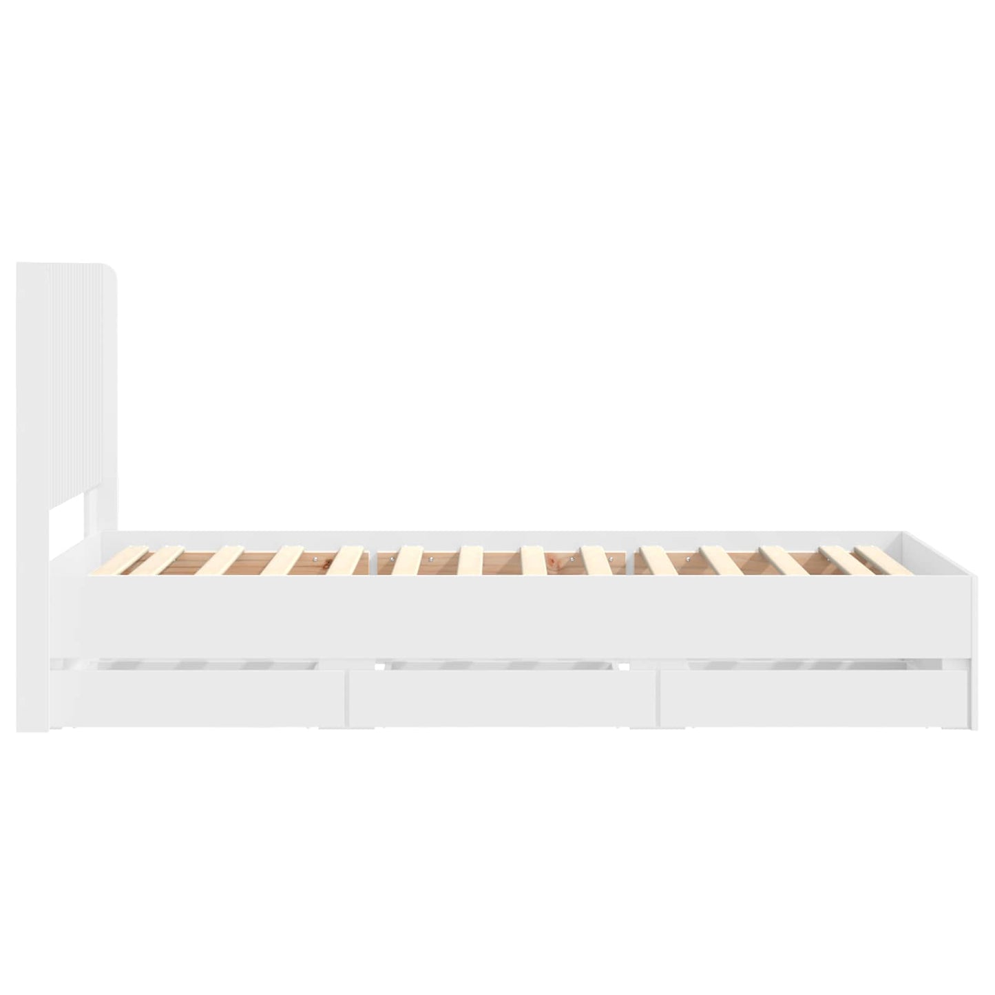 Sengestel med opbevaring og hovedgærde Hvid 90 x 190 cm