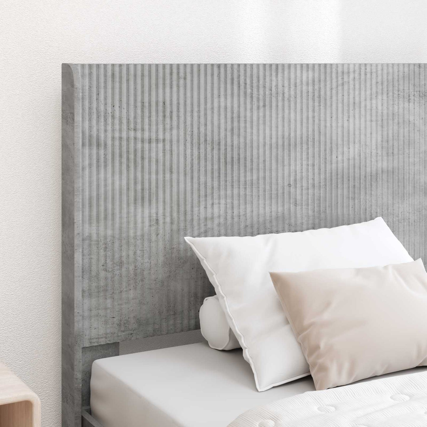 Sengestel med opbevaring og hovedgærde Betongrå 75 x 190 cm