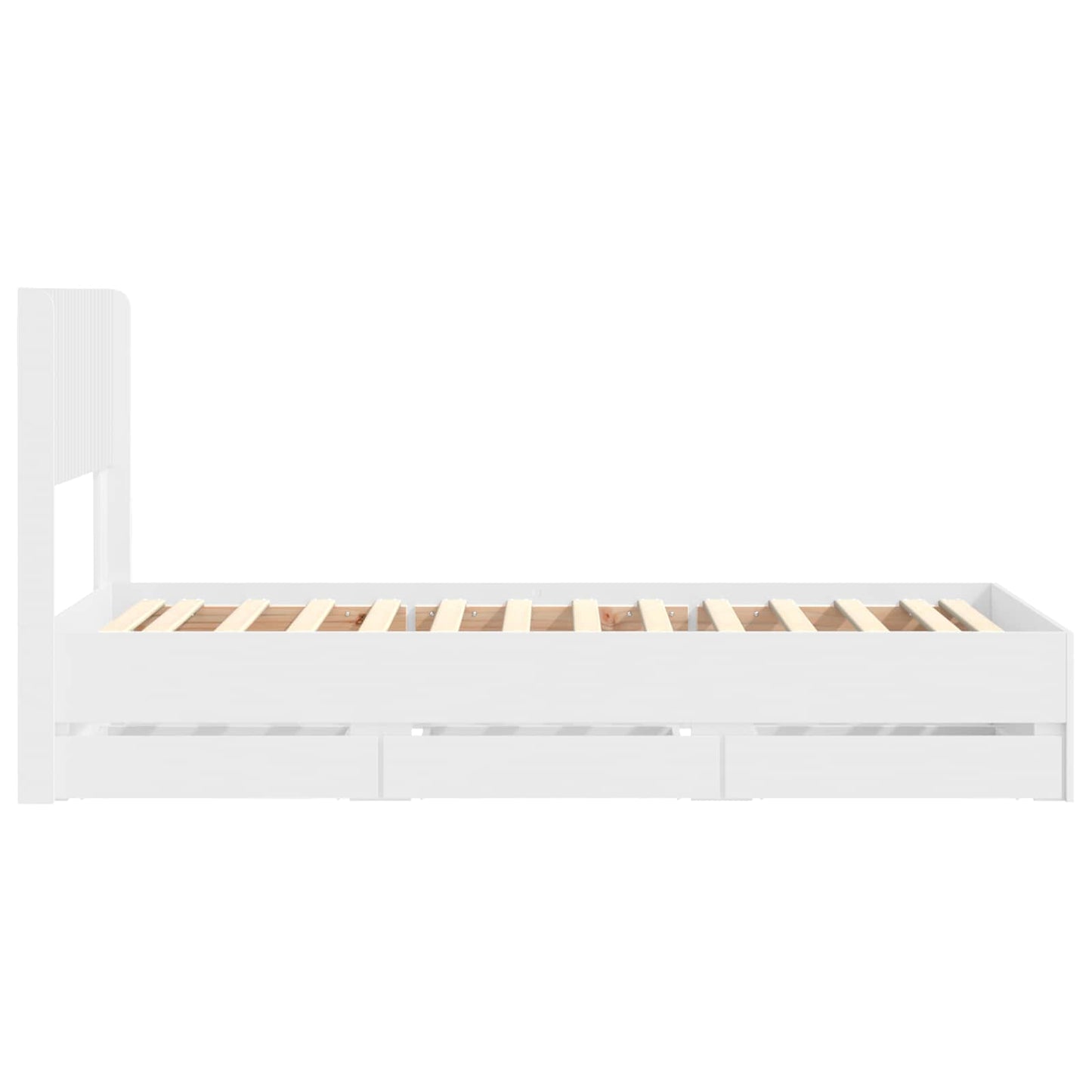 Sengestel med opbevaring og hovedgærde Hvid 90 x 190 cm