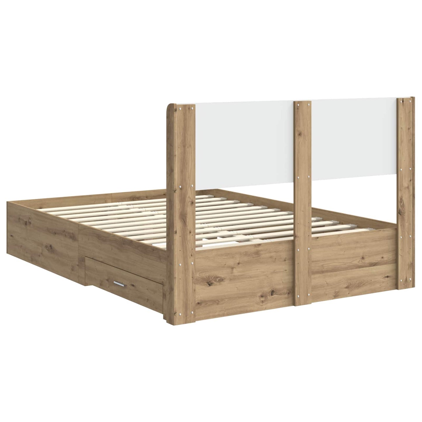 Sengestel med opbevaring og hovedgærde Artisan-eg 120 x 190 cm
