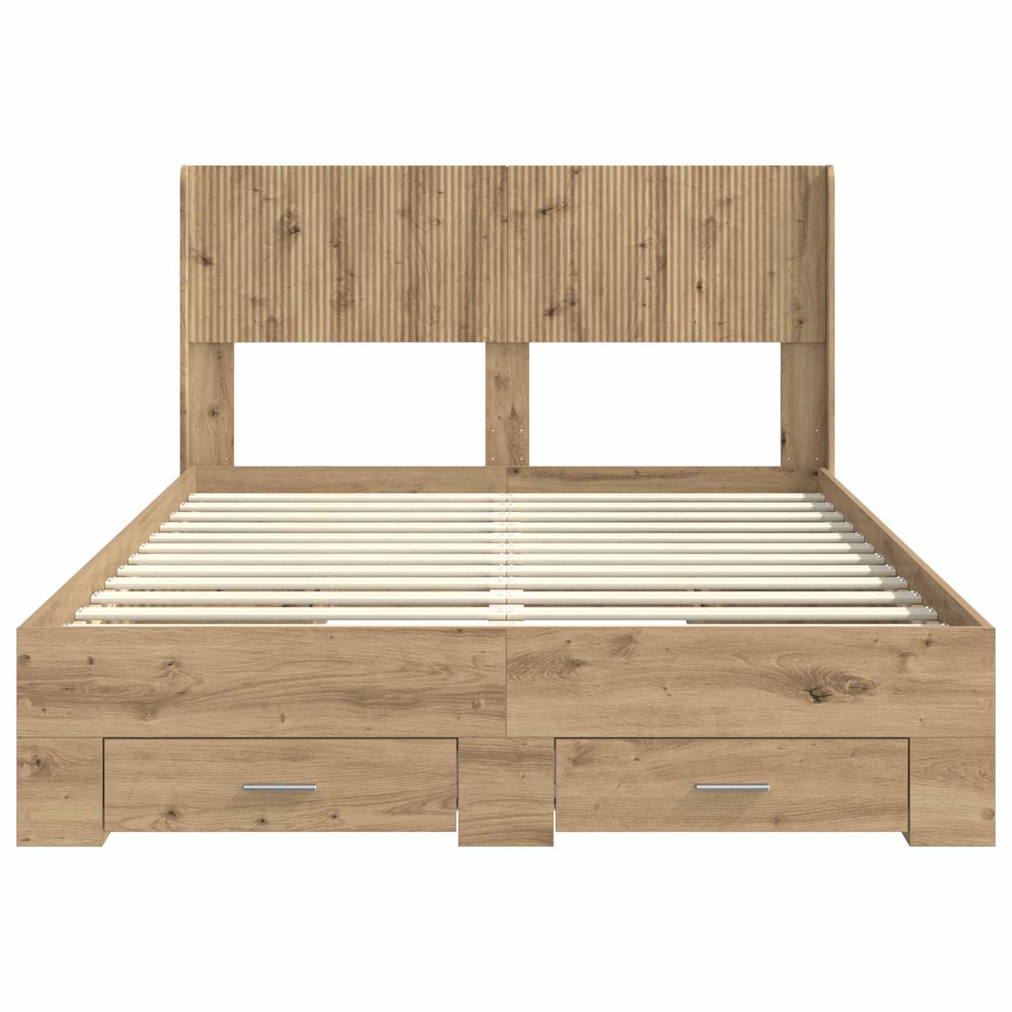 Sengestel med opbevaring og hovedgærde Artisan-eg 120 x 190 cm