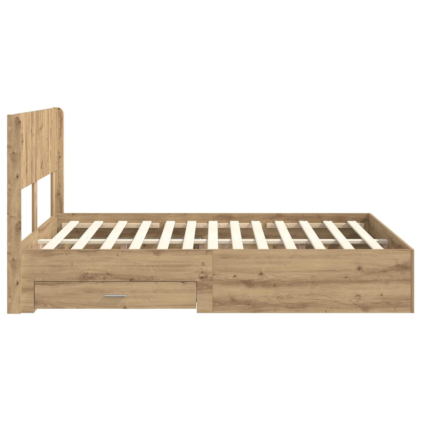 Sengestel med opbevaring og hovedgærde Artisan-eg 120 x 190 cm