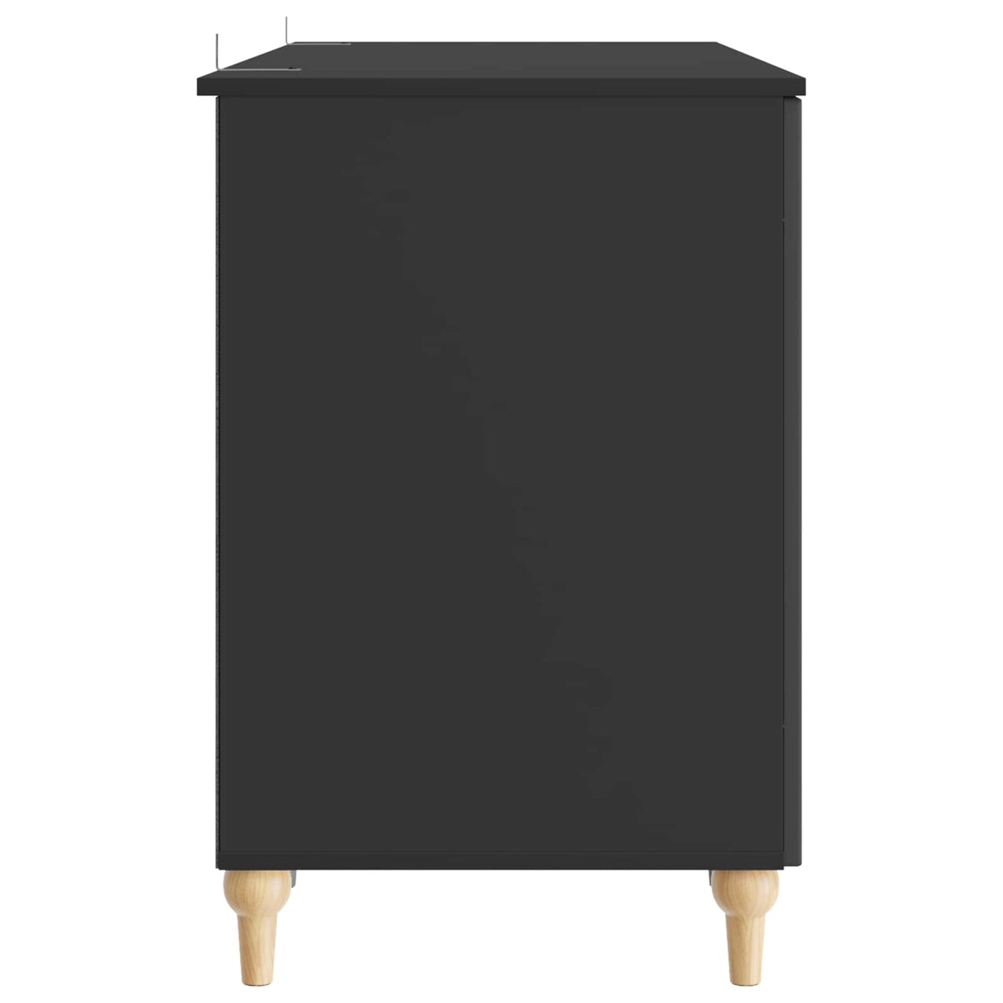 Bord med hylde med dør Sort 142,5 x 50 x 75 cm Konstrueret træ