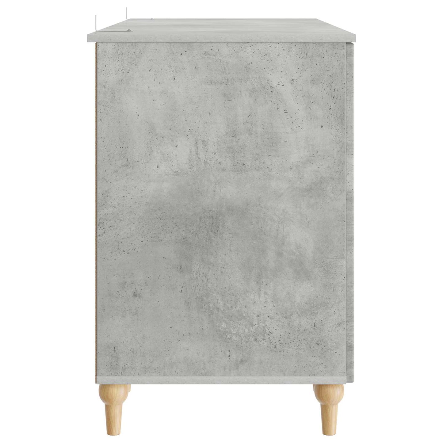 Bord med hylde Betongrå 142,5 x 50 x 75 cm Konstrueret træ