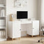 Bord med hylde Gloss Hvid 142,5 x 50 x 75 cm Konstrueret træ