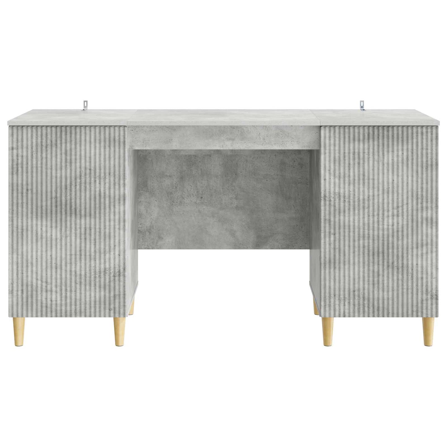 Bord med hylde Betongrå 142,5 x 50 x 75 cm Konstrueret træ