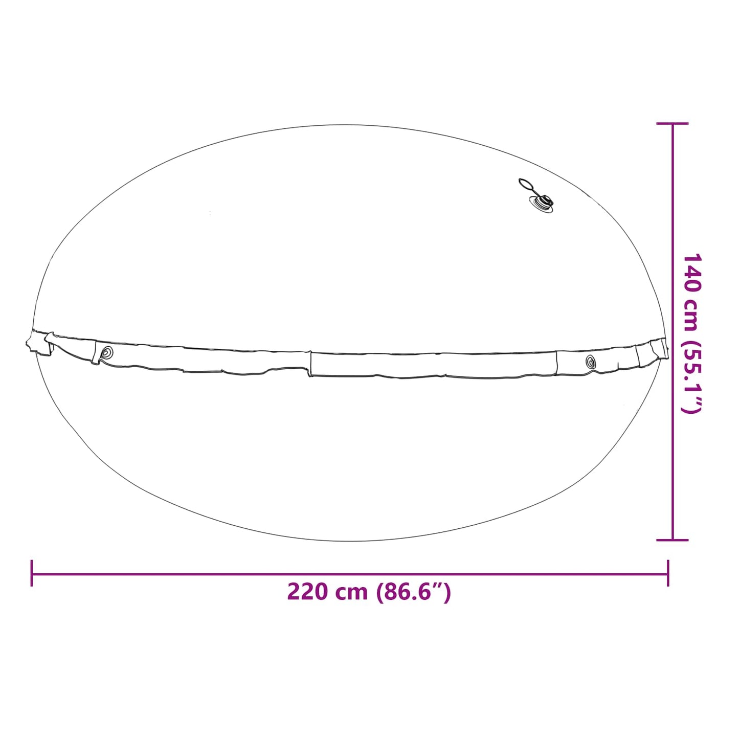 Vinter pool pude Blå Ø 220 x 140 cm PVC