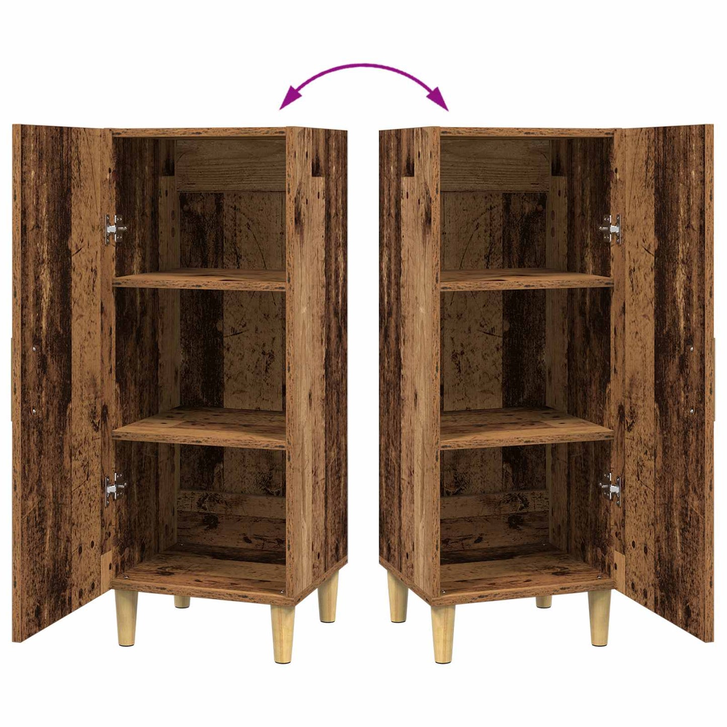 Sideboard Gammelt træ 34,5 x 34 x 90 cm Konstrueret træ