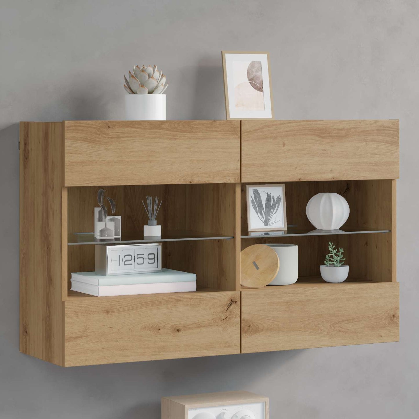 TV vægskab 98,5 x 30 x 60,5 cm Artisan Egetræ Konstrueret træ